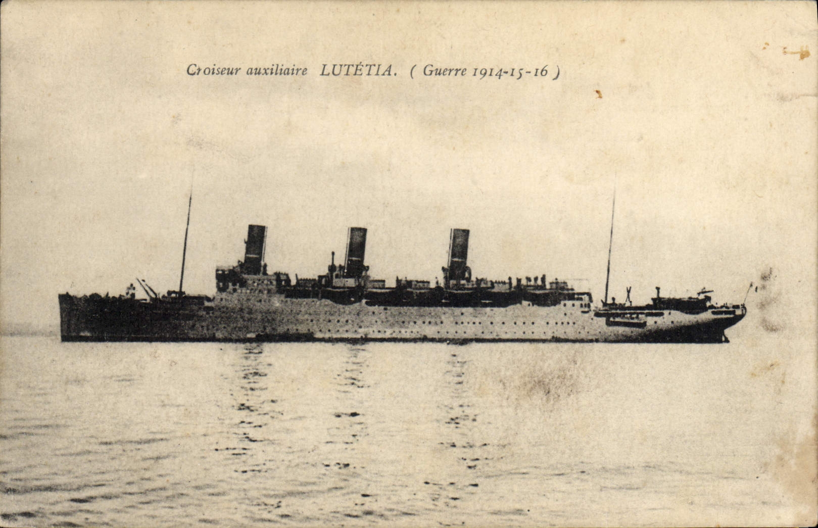 Vintage Postcard auxiliary Boat Cruiser Lutetia