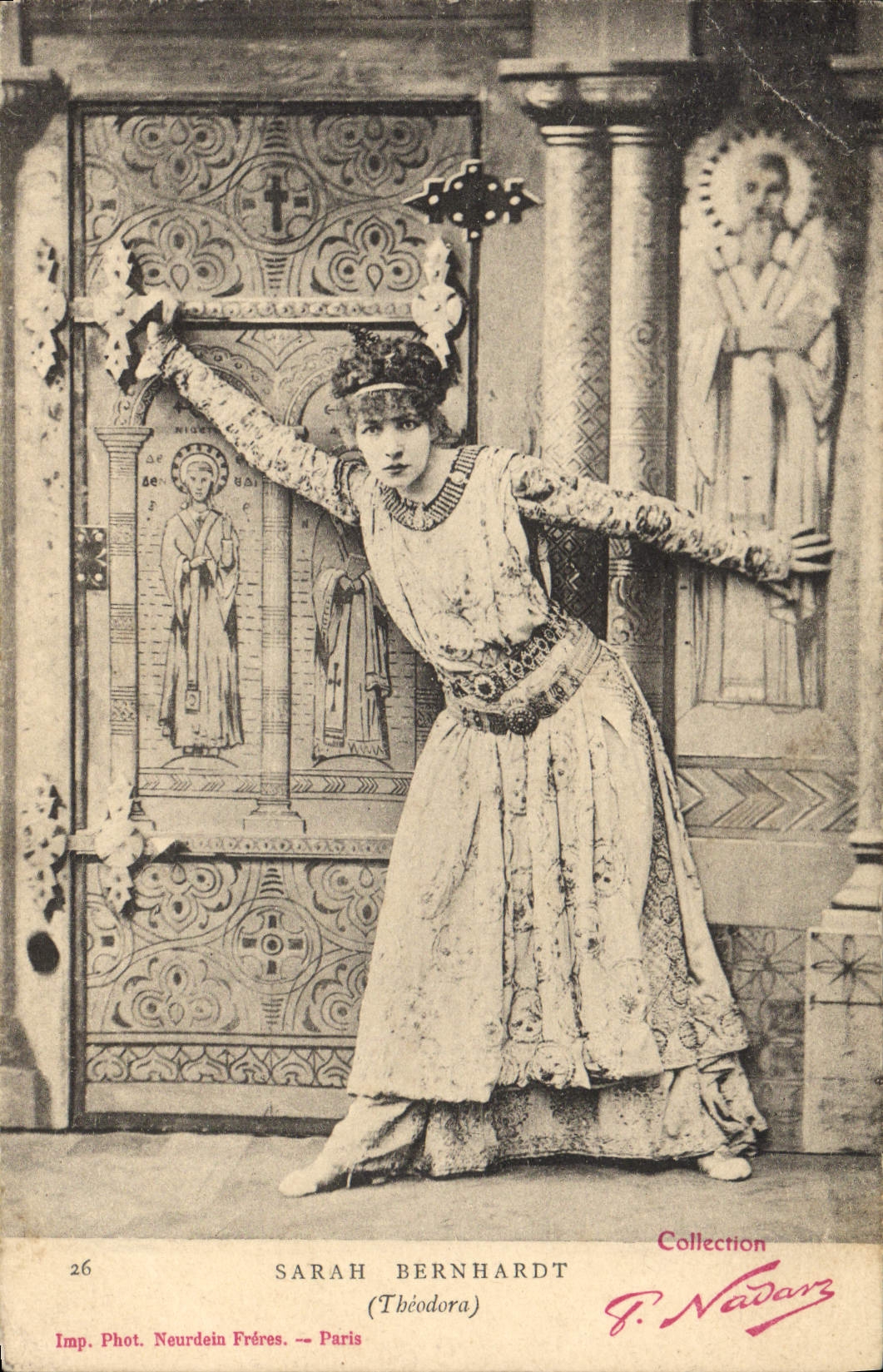 CPA Femme Theatre Sarah Bernhardt Theodora