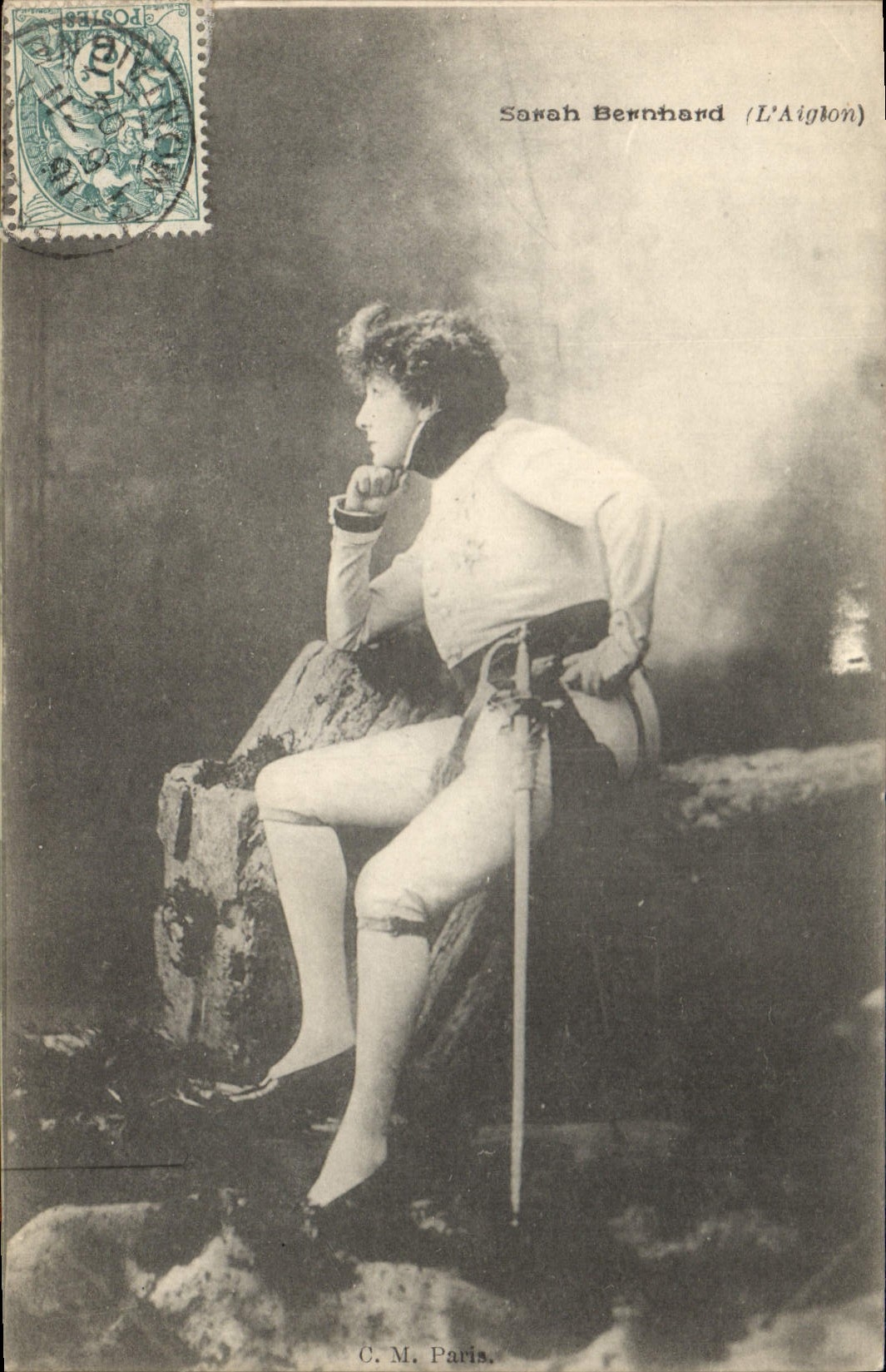 CPA Femme Theatre Sarah Bernhardt L'Aiglon Napoleon
