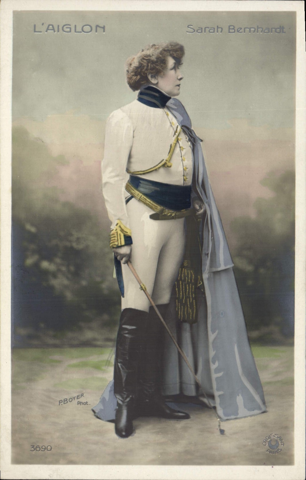 CPA Femme Theatre Sarah Bernhardt L'Aiglon Napoleon