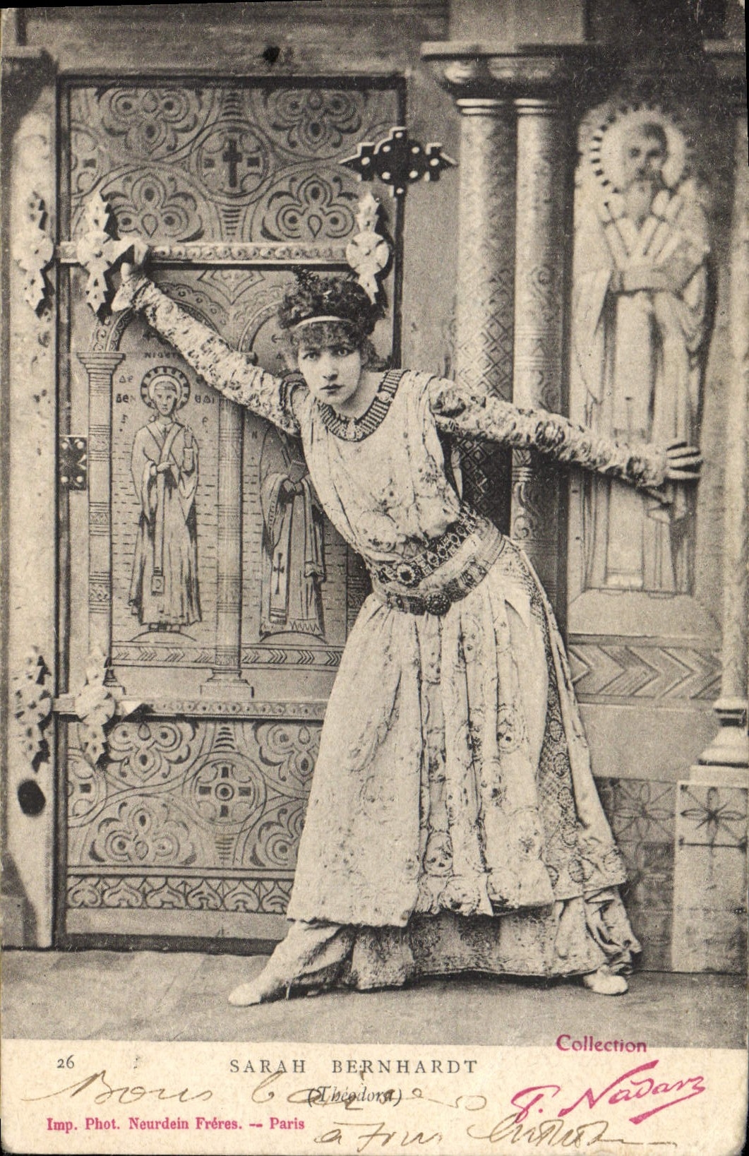 CPA Femme Theatre Sarah Bernhardt Theodora