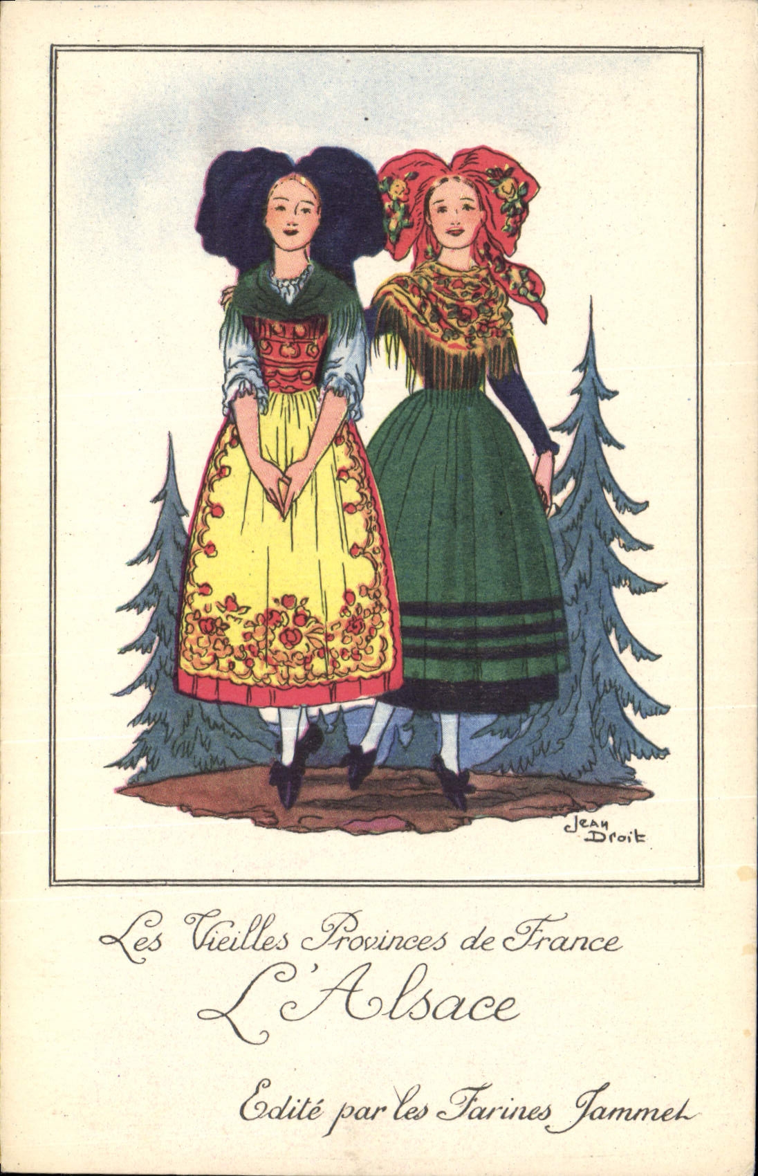 CPA Folklore Alsace Farines Jammet