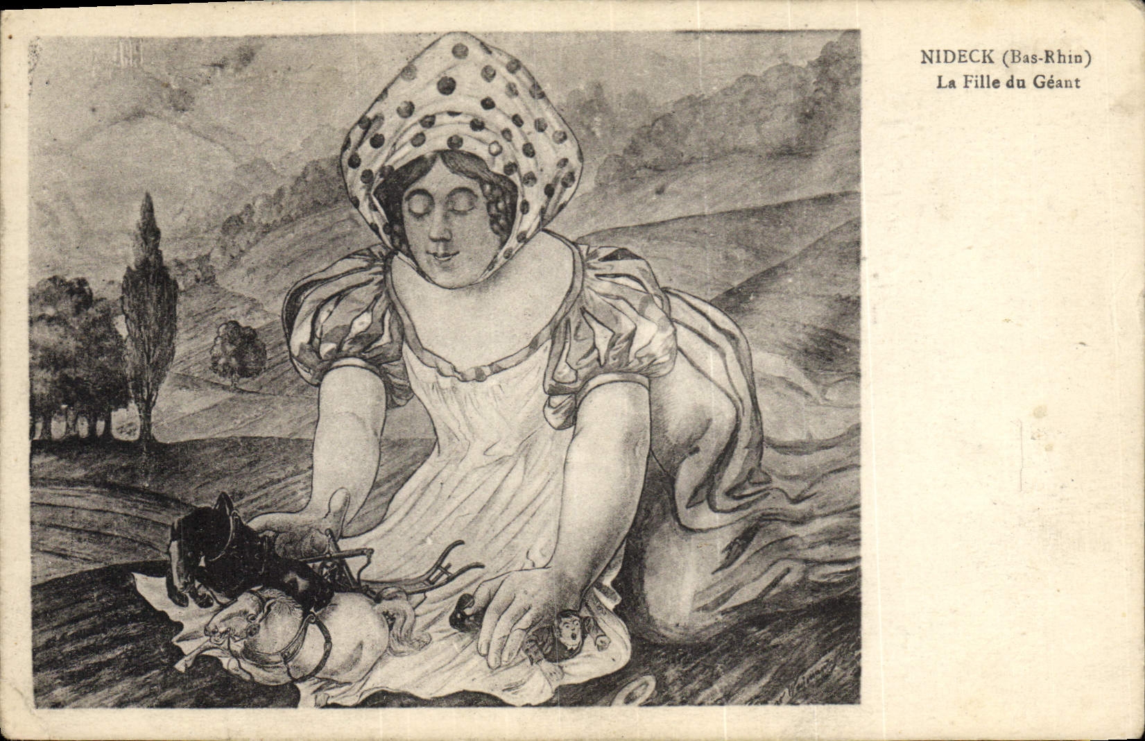 CPA Folklore Alsace Nideck La fille du geant 