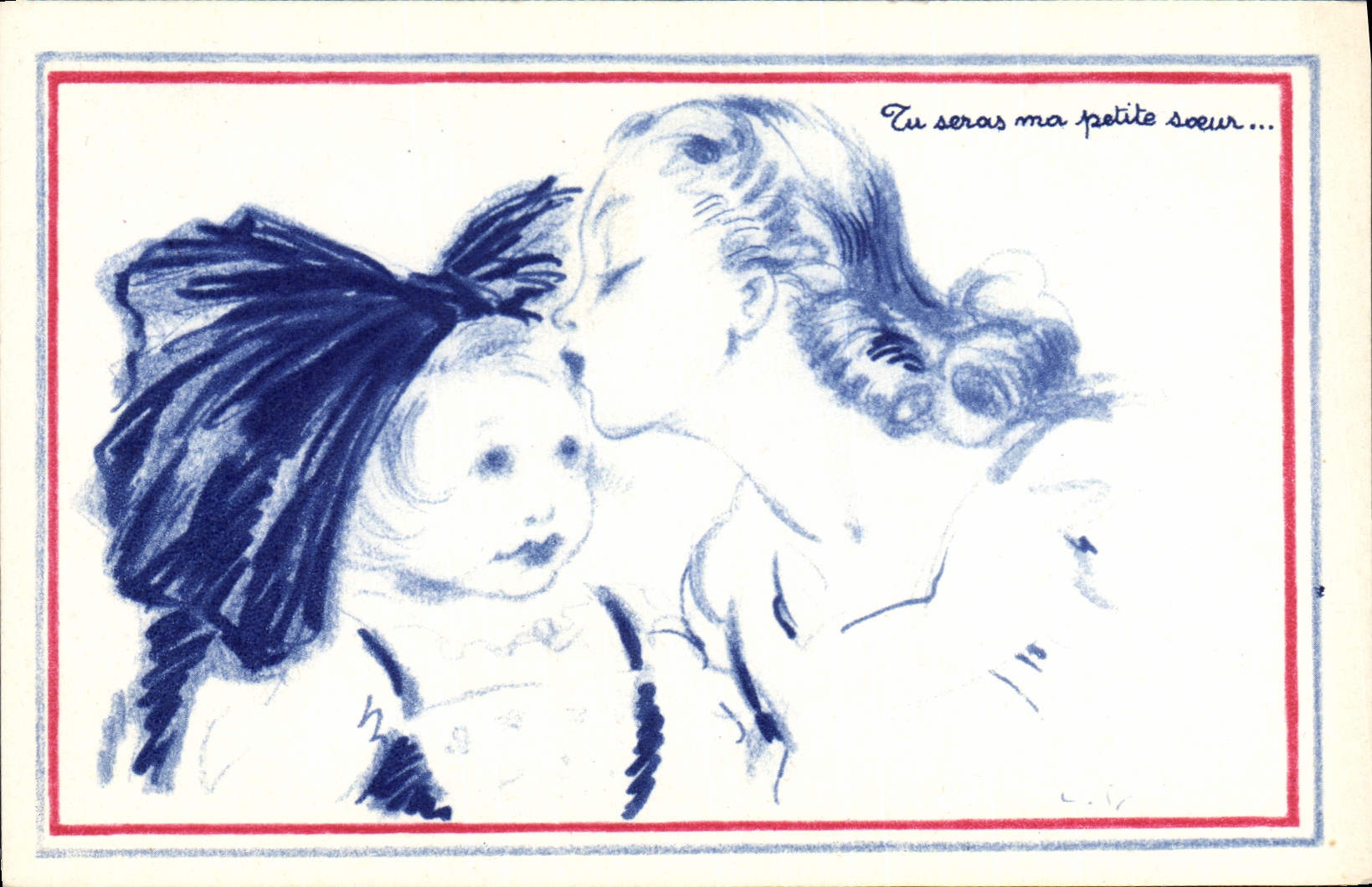 CPA Folklore Alsace Enfant Tu seras ma petite soeur