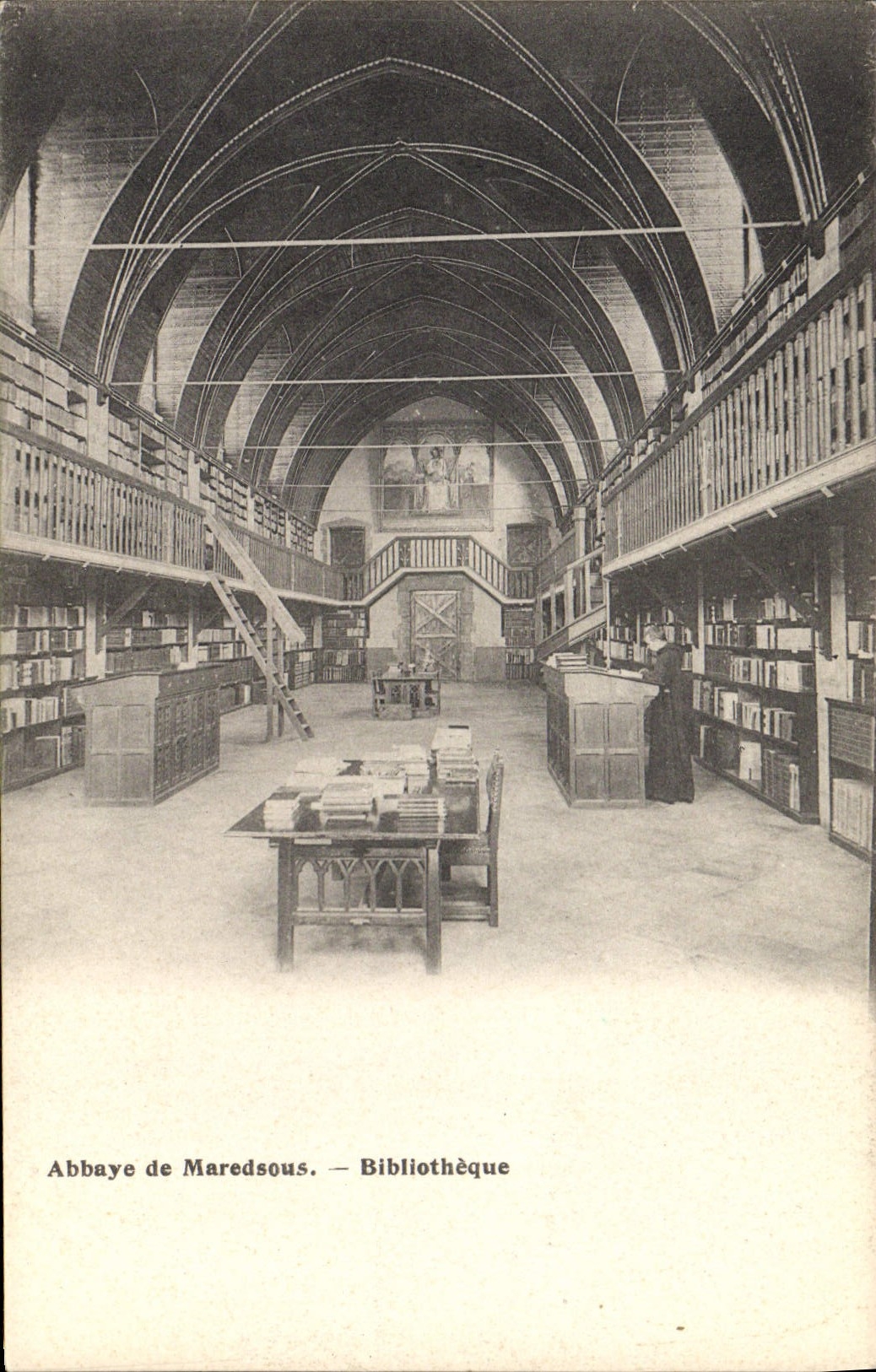 CPA Bibliotheque Abbaye de Maredsous 