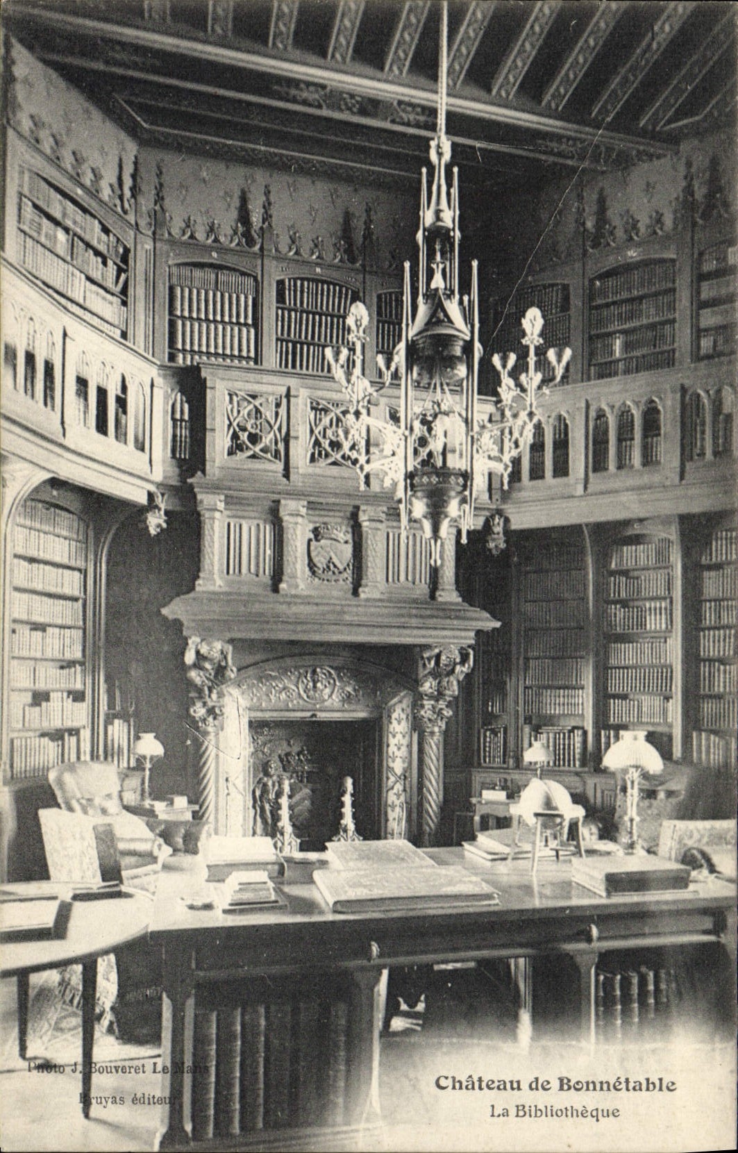 CPA Bibliotheque Chateau de Bonnetable
