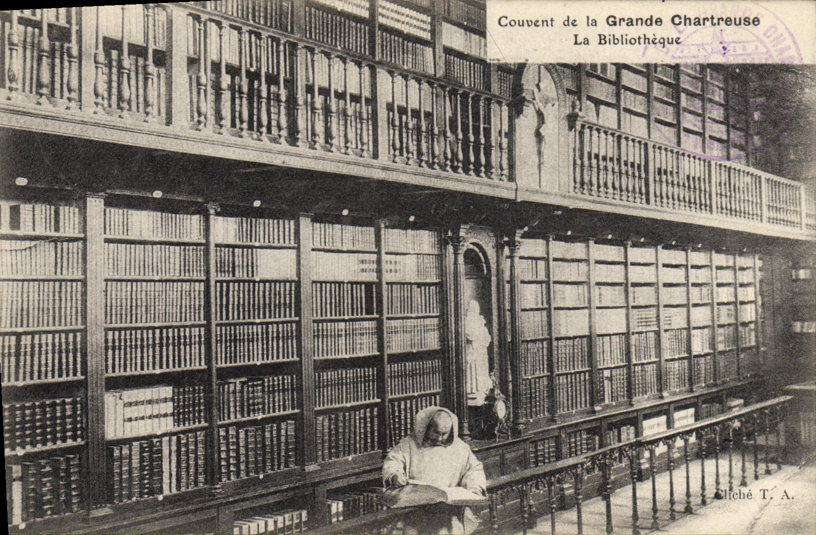 CPA Bibliotheque Dauphine Couvent de la Grande Chartreuse