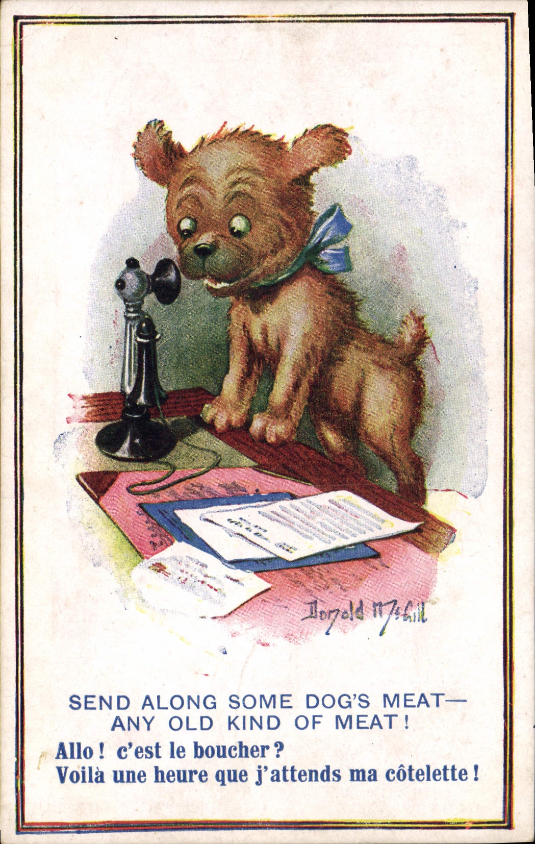 CPA Fantaisie Illustrateur Chien Donald Mc Gill