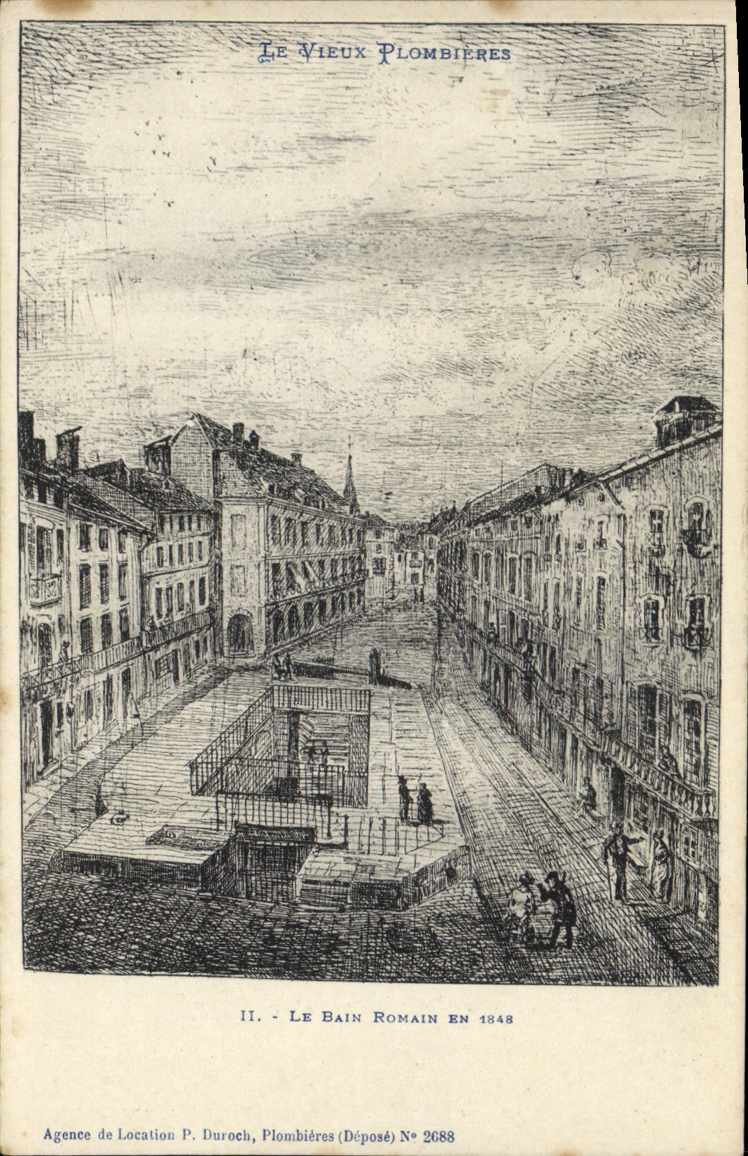 Vintage Postcard the old Tutti-frutti the Roman bath in 1848