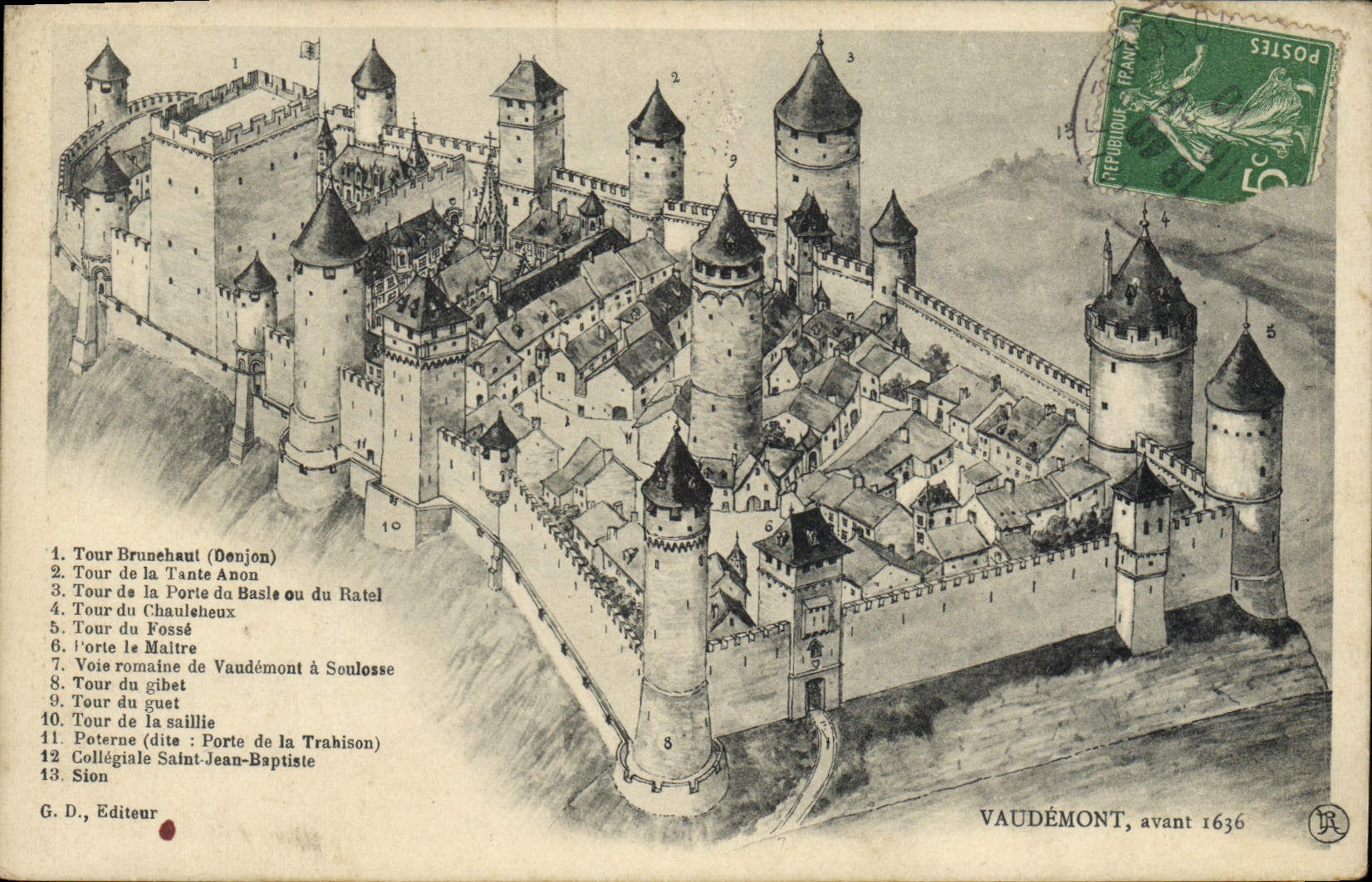 Postal Vaudemont antes de 1636 Castillo