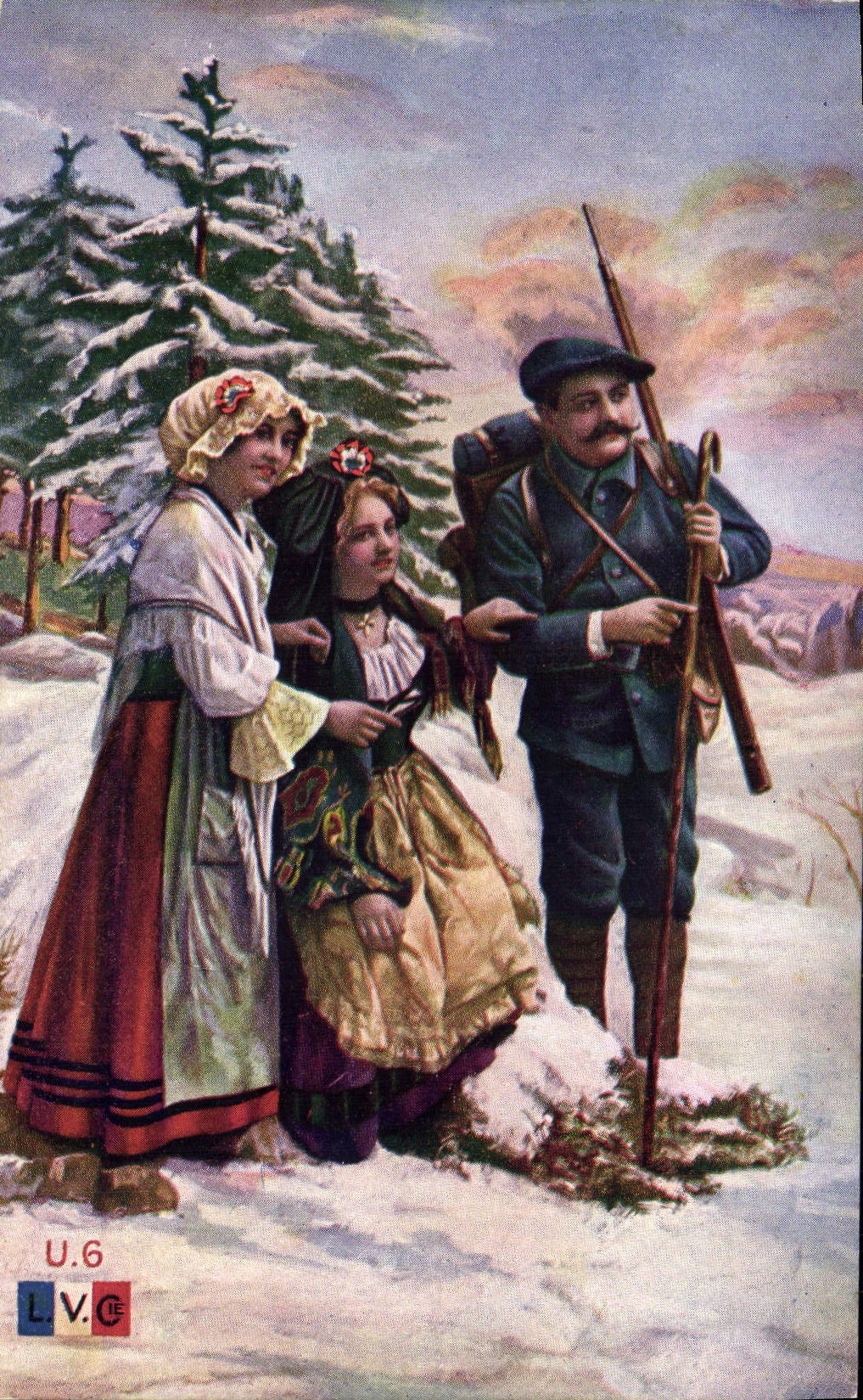 CPA Militaria Chasseurs alpins Alsace Lorraine