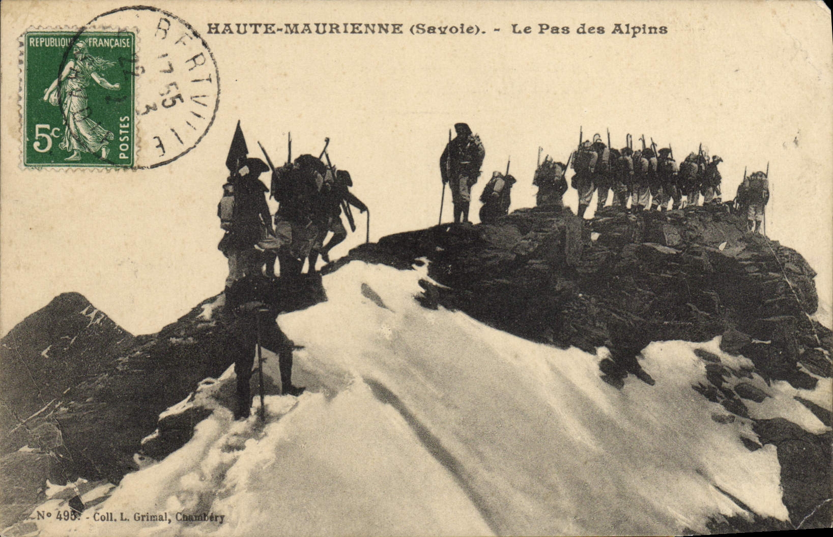 CPA Militaria Chasseurs alpins Haute Maurienne Le Pas des Alpins