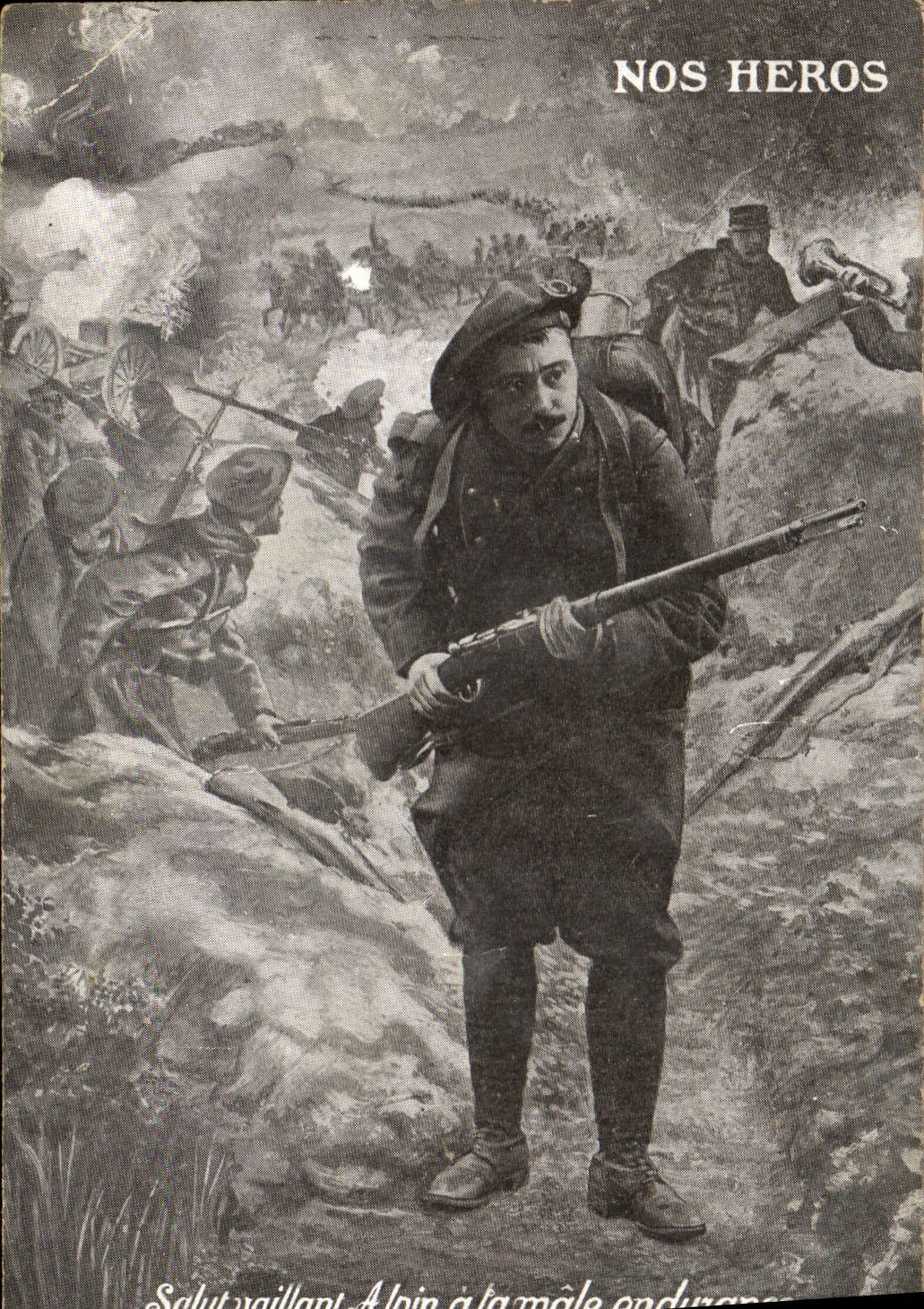 CPA Militaria Chasseurs alpins Nos heros