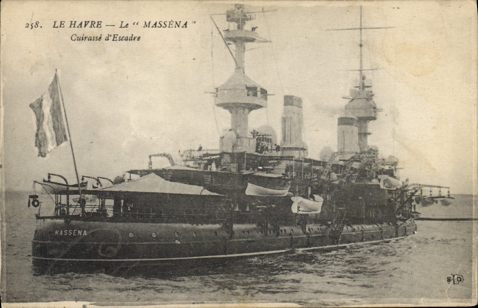 Vintage Postcard Bateau Le Havre Massena Armours squadron