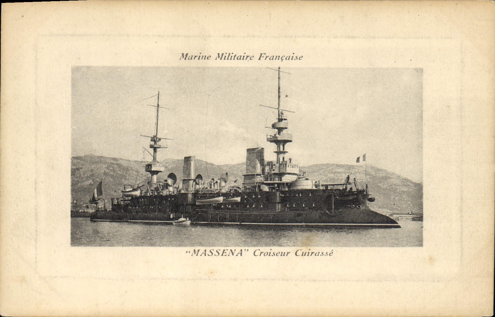 Vintage Postcard Bateau Massena Croiseur Armours