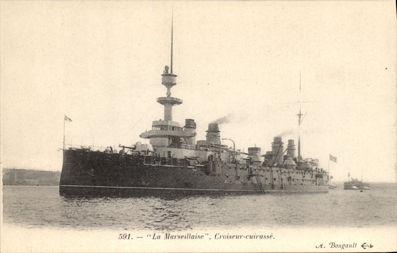 Vintage Postcard Bateau the Marseillaise Cruiser Armours