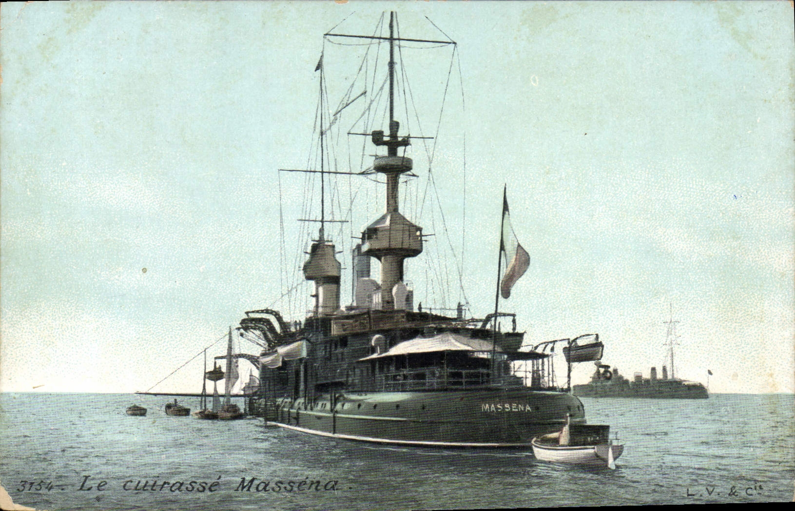 Vintage Postcard Bateau armours It Massena