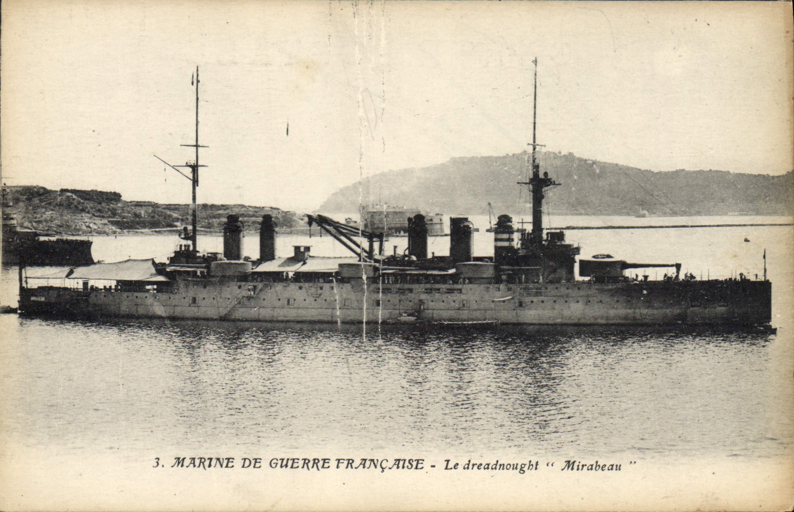Vintage Postcard Boat Dreadnought Mirabeau
