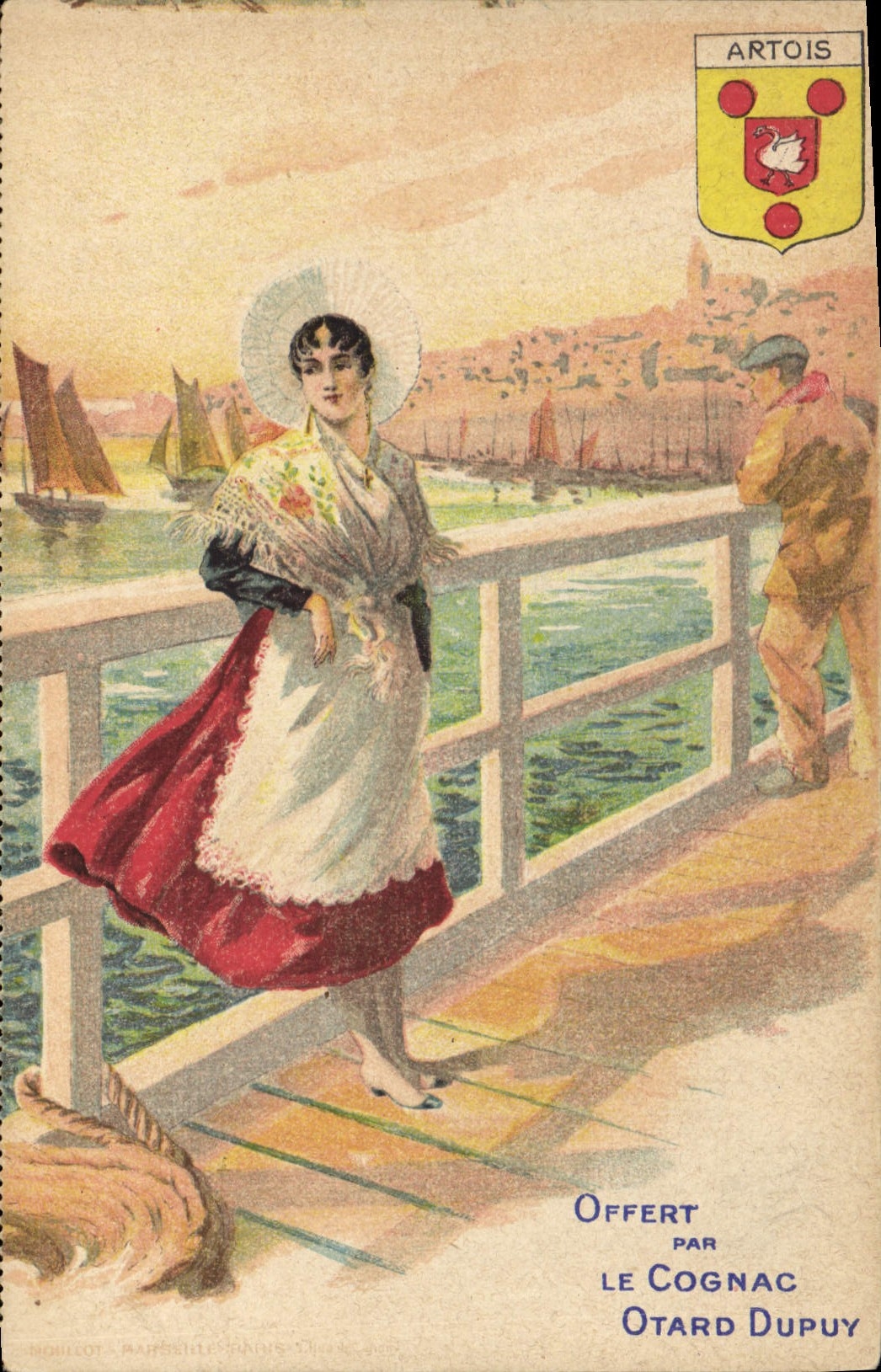 CPA Folklore Artois Cognac Otard Dupuy Femme