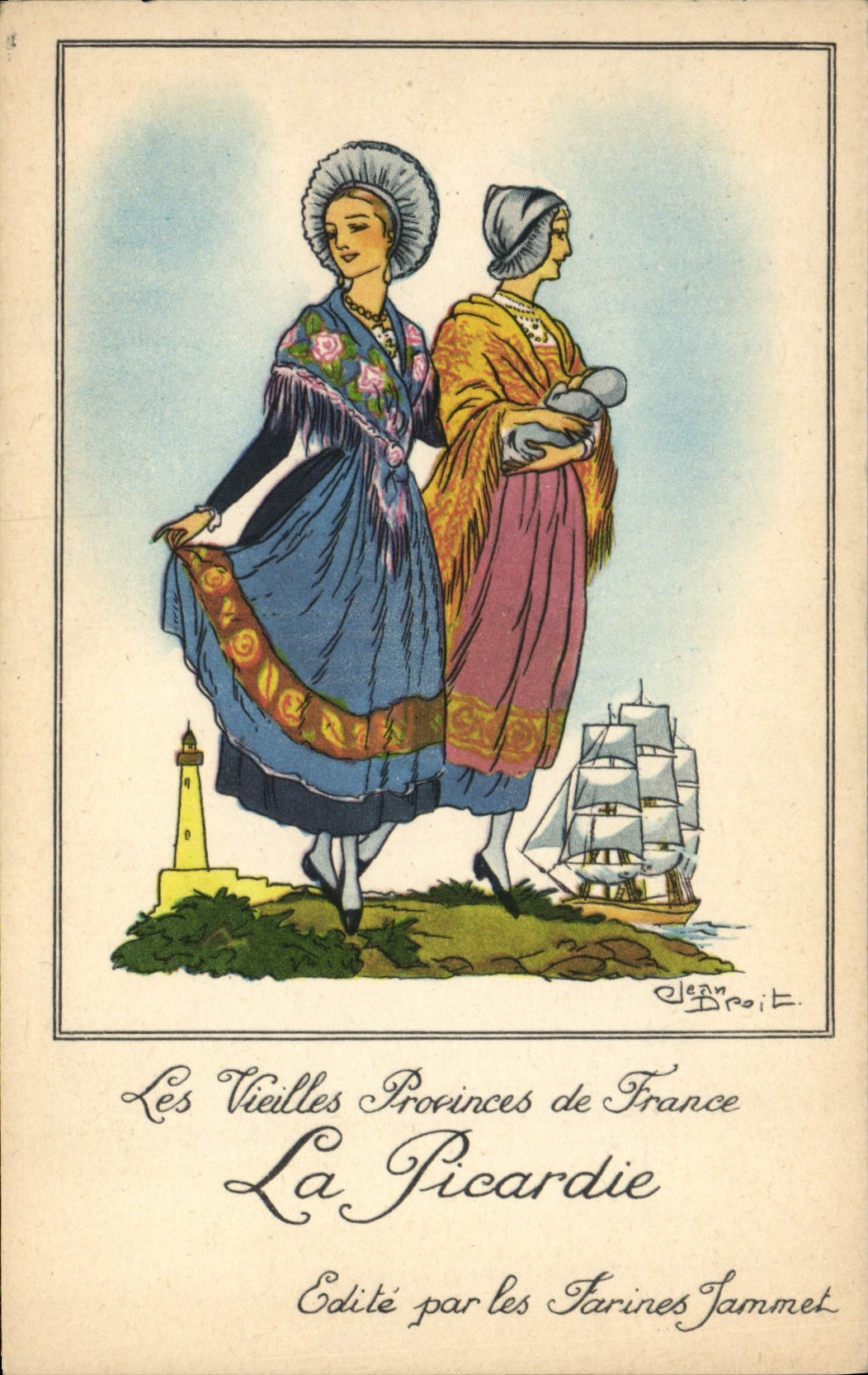 CPA Folklore Picardie Farines Jammet