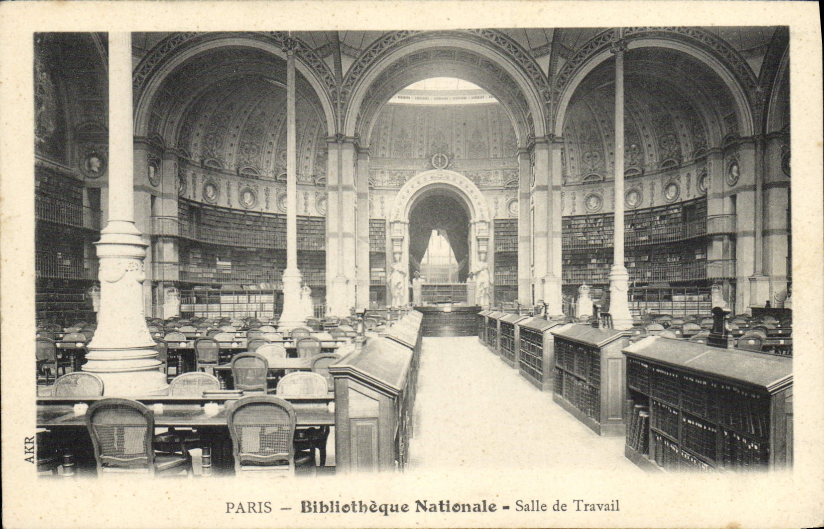 CPA Bibliotheque Nationale Salle de travail Paris
