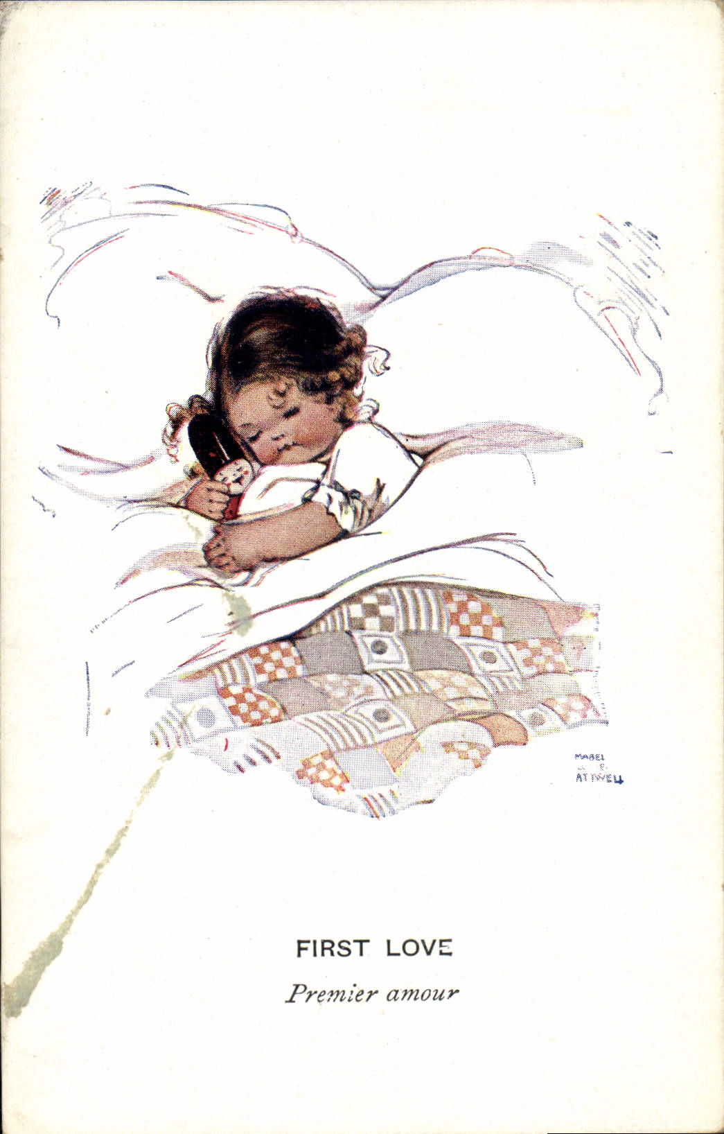 Vintage Postcard Fantaisie Illustrator First Child Coils
