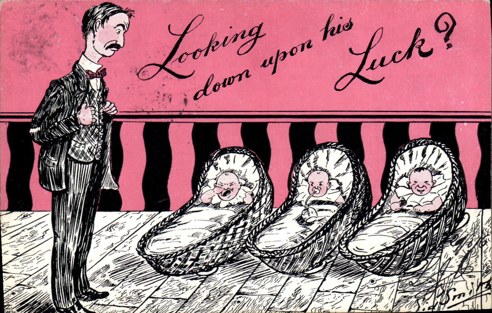 Vintage Postcard Fantasy Illustrator Children Babies