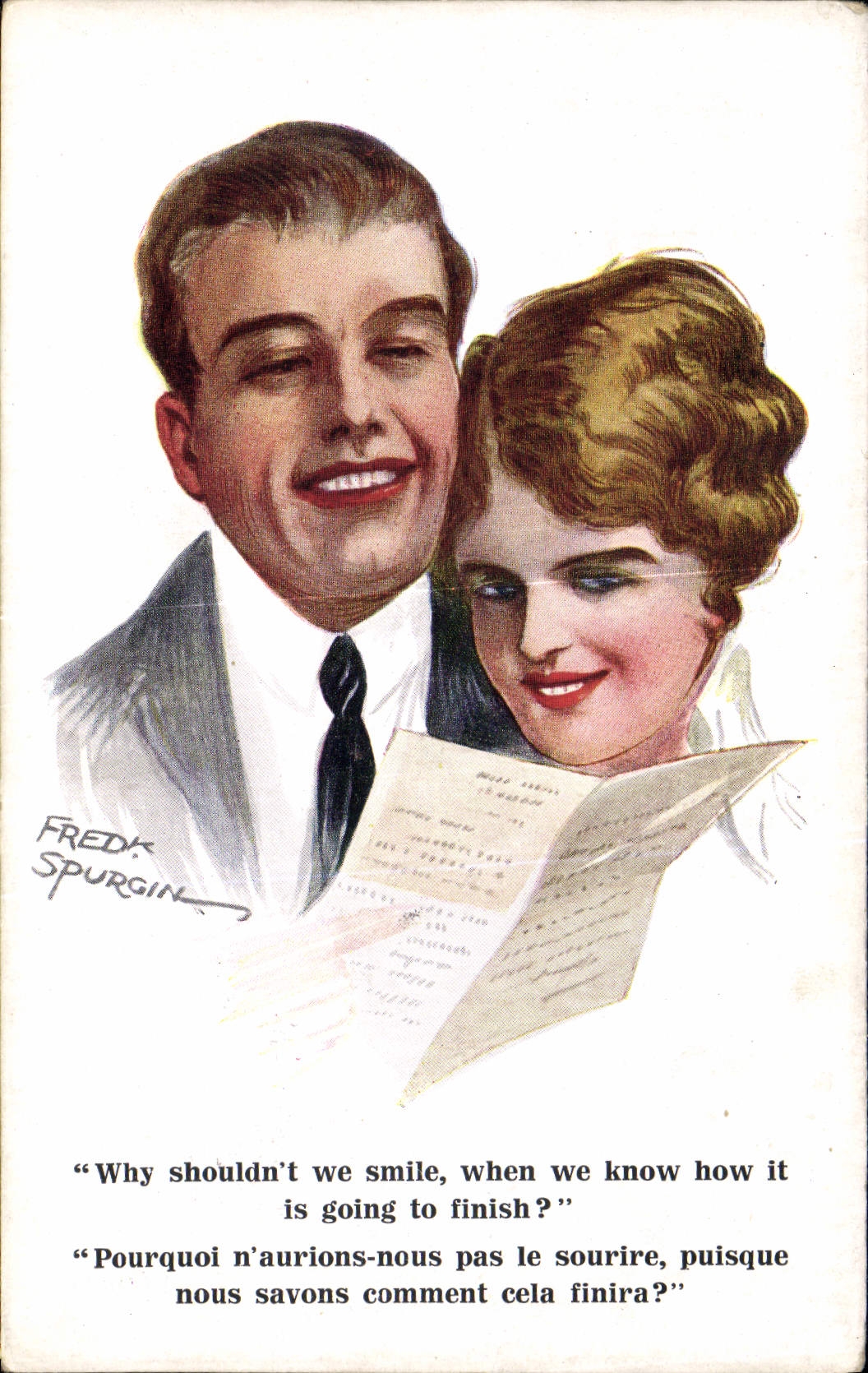 Vintage Postcard Fantasy Illustrator Fred Spurgin Woman