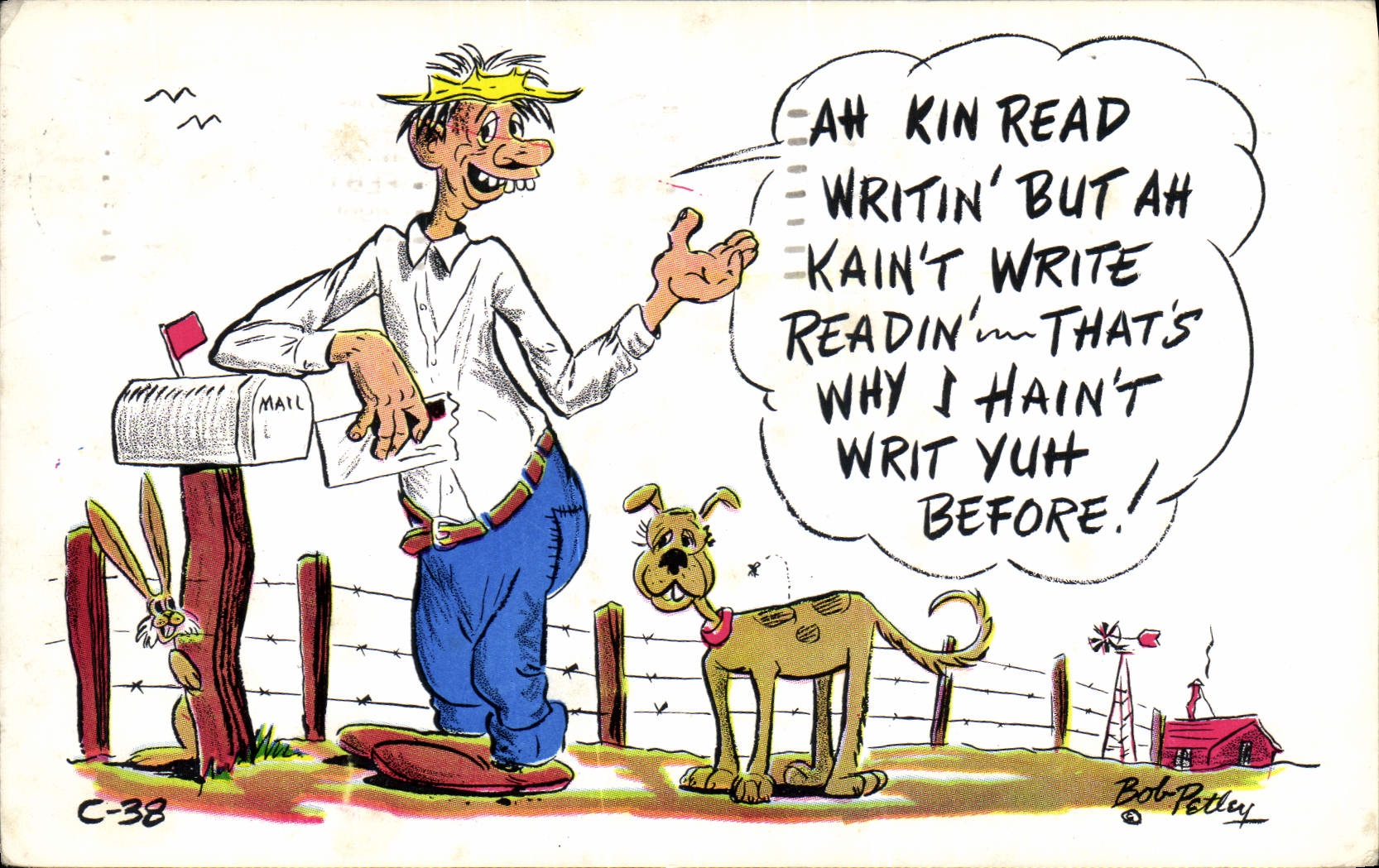 CPA Fantaisie Illustrateur Homme Chien