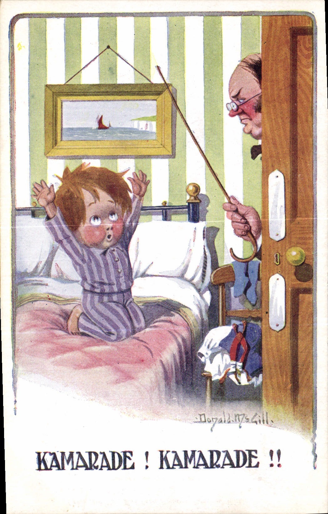 CPA Fantaisie Illustrateur Kamarade Kamarade Donald Mc Gill 
