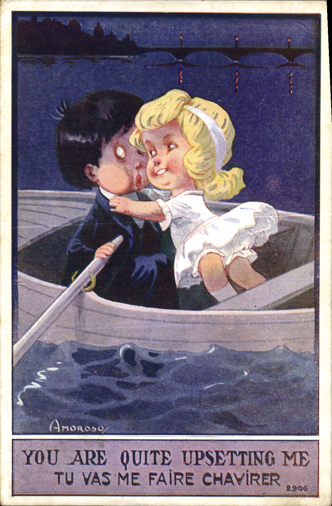 Postal Fantasia Ilustrador Amoroso Niños