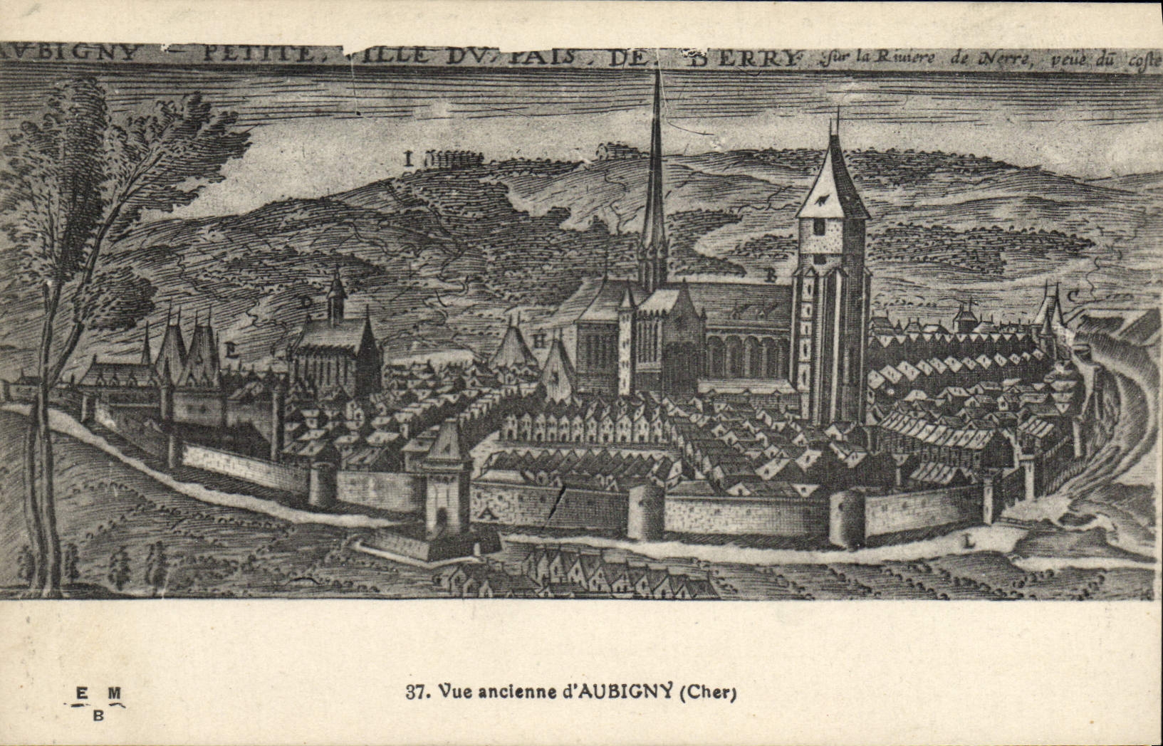 CPA Vue ancienne d'Aubigny Cher 