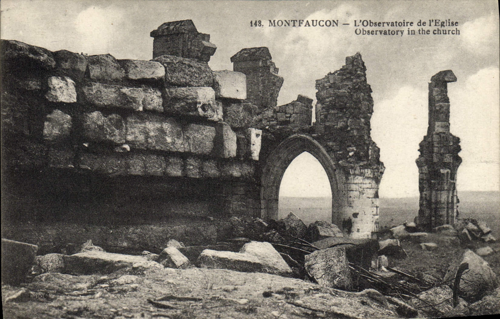Vintage Postcard Montfaucon the observatory of the church