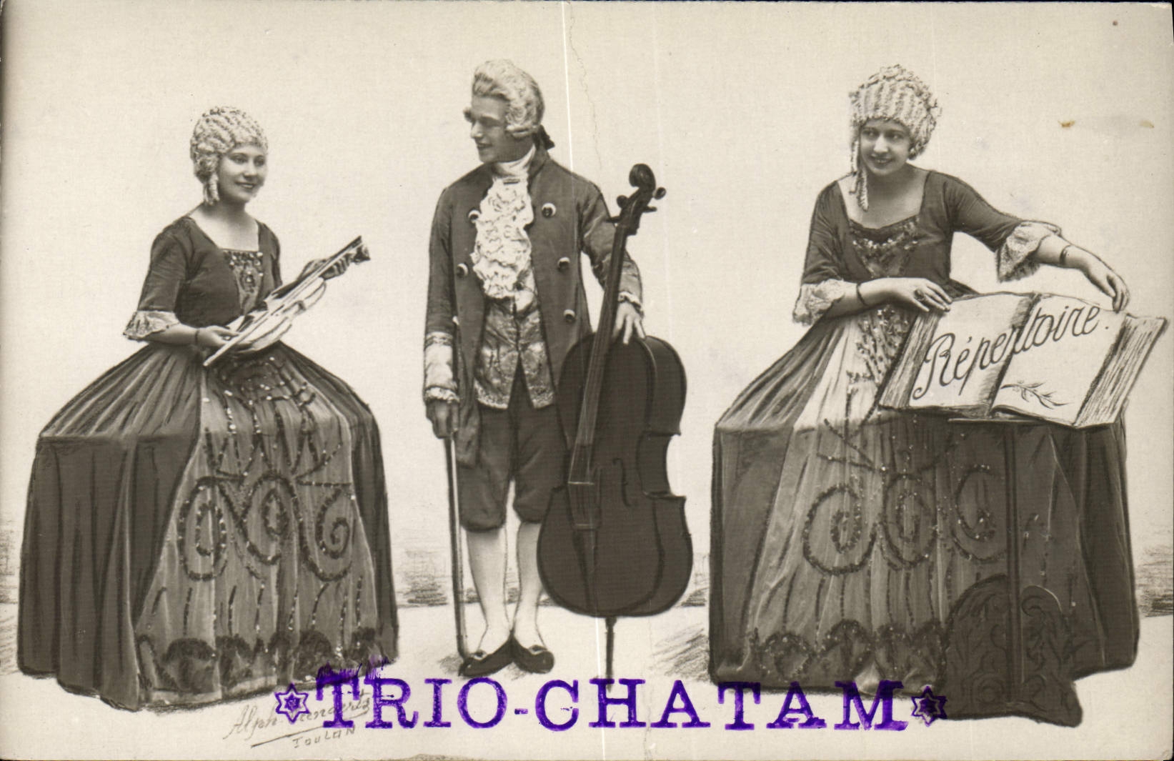 CPA Contrebasse Enfants Trio Chatam 