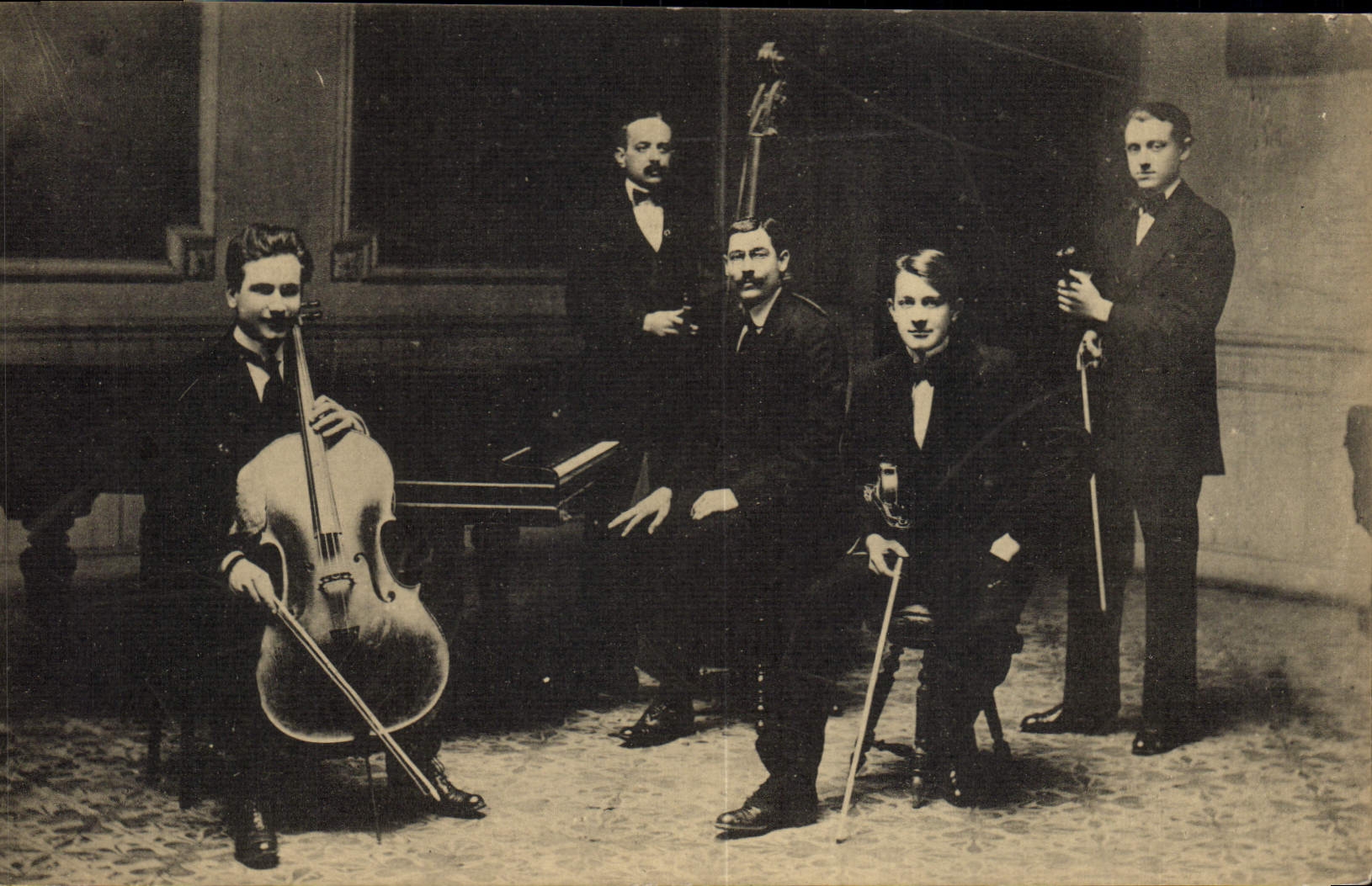 CARTE PHOTO Contrebasse Violoncelle Violon 