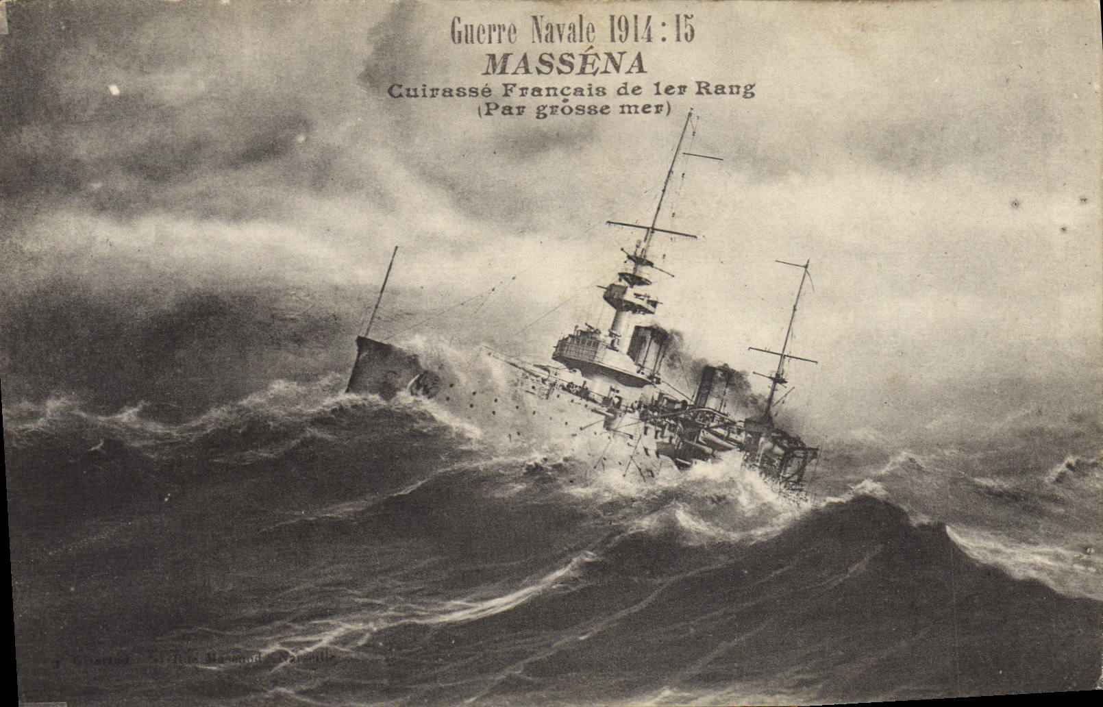 Vintage Postcard Bateau Massena Armours French 1st rank