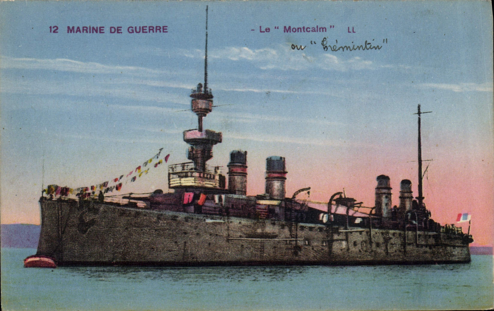 Vintage Postcard Boat Montcalm