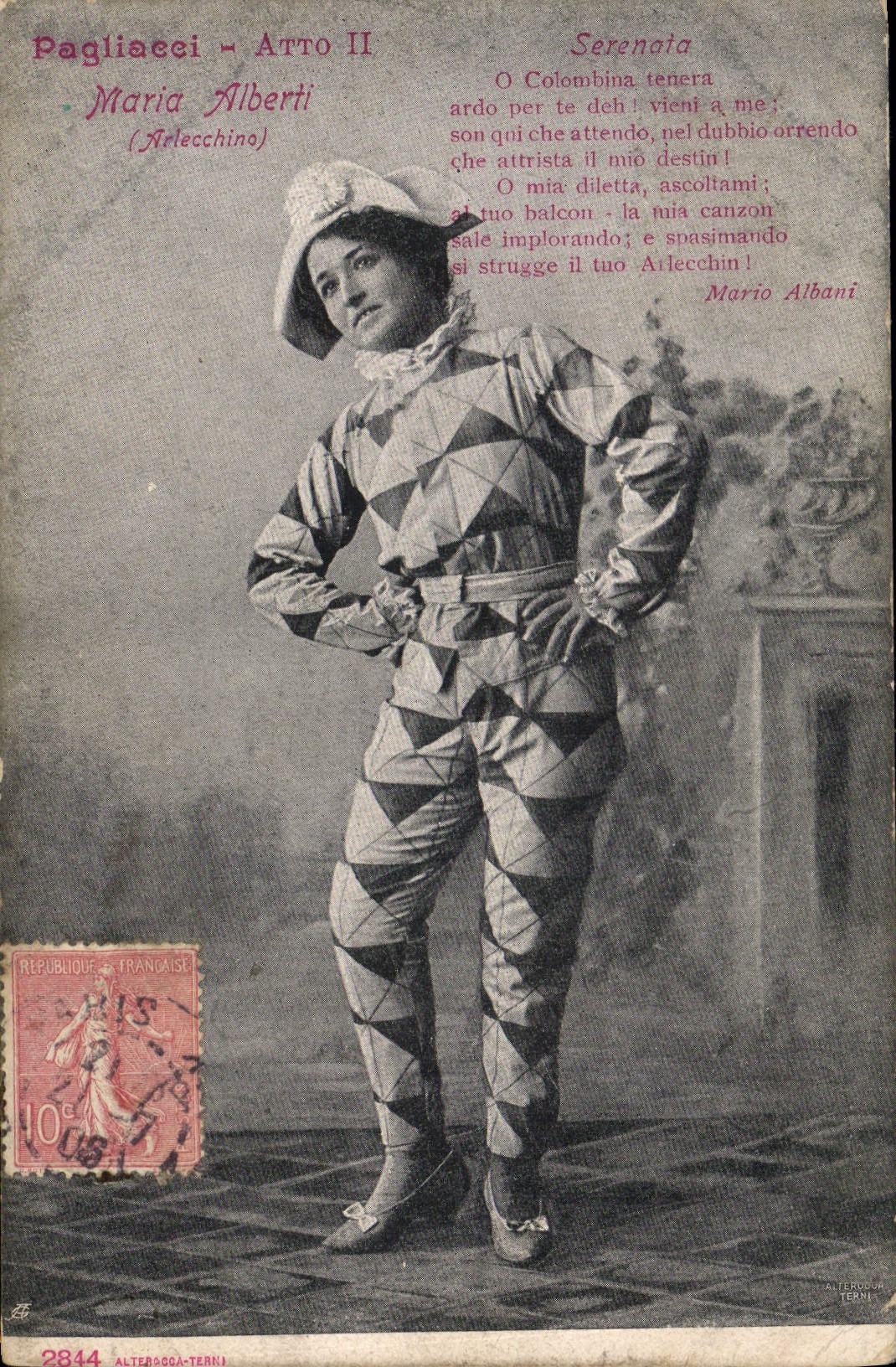 CPA Theatre Pagliaci Maria Alberti Arlecchino Arlequin 