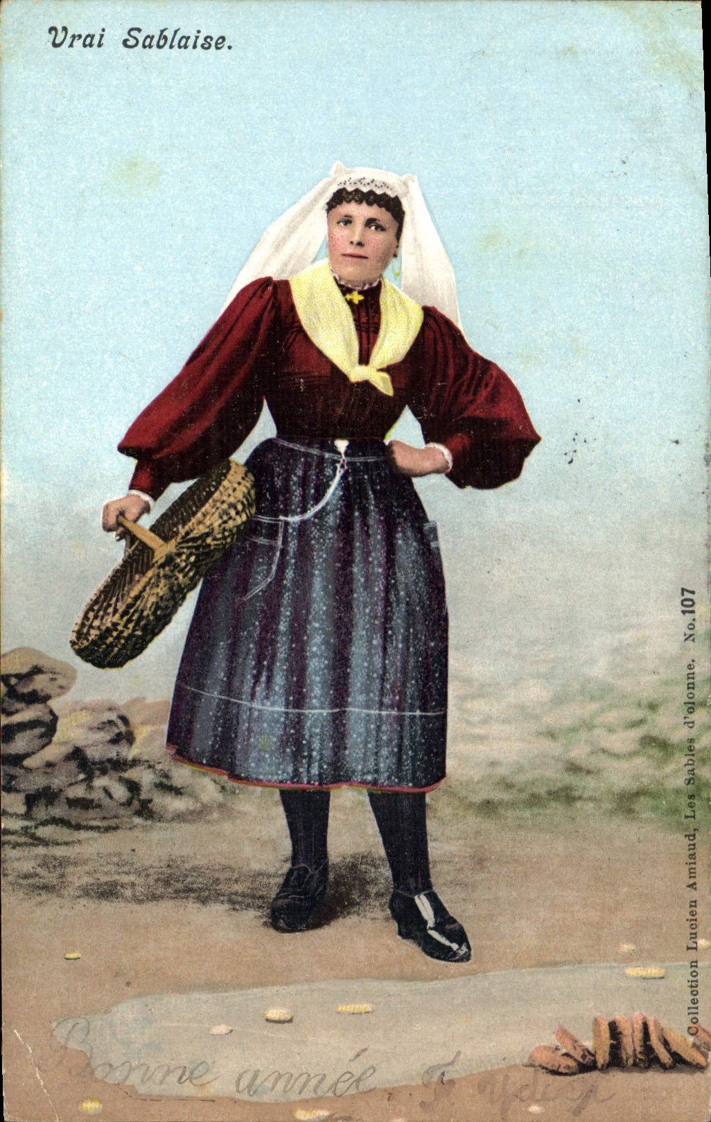 CPA Folklore Vrai Sablaise 