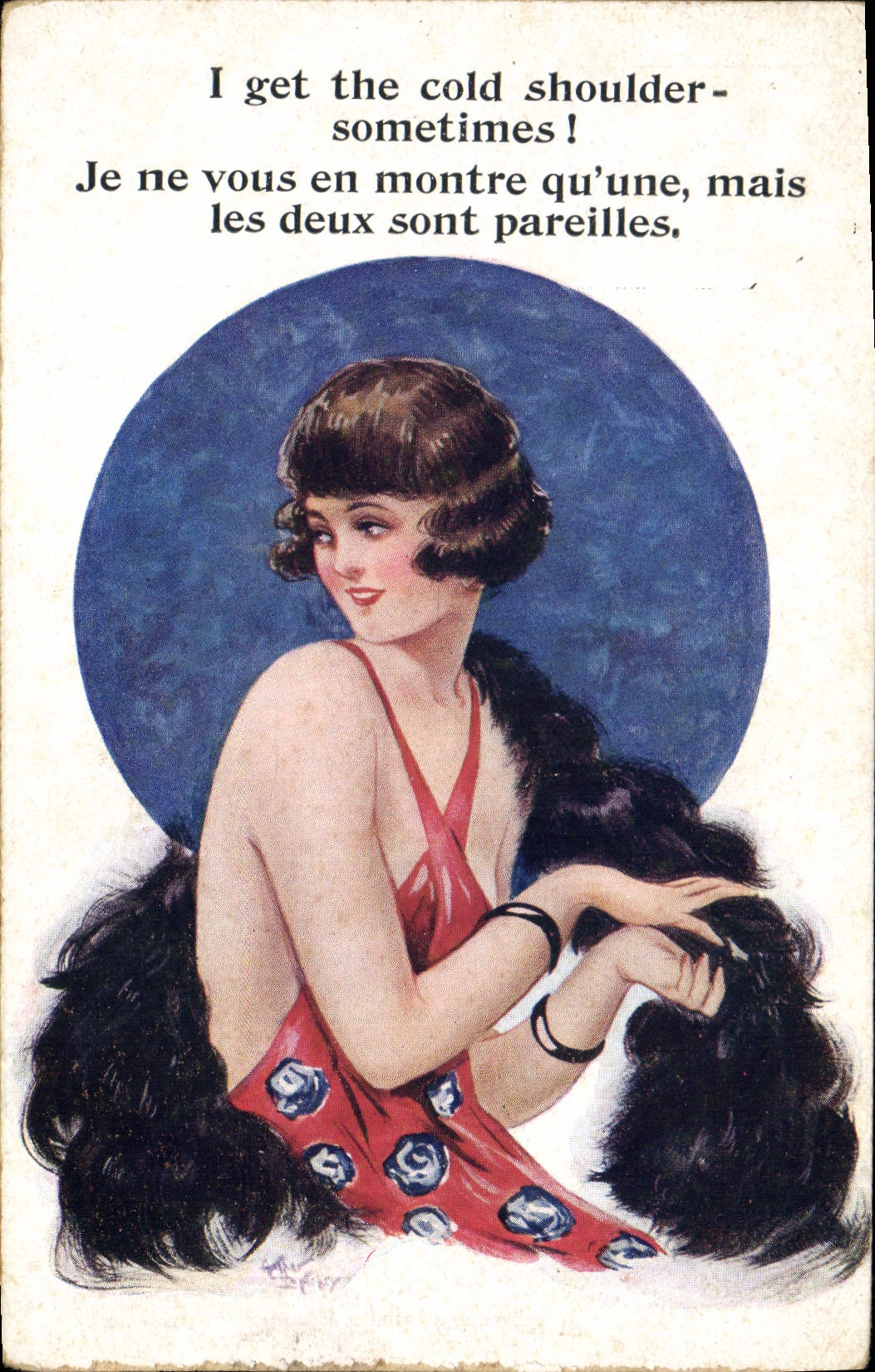 CPA Fantaisie Illustrateur Femme I get the cold shoulder sometimes ! 