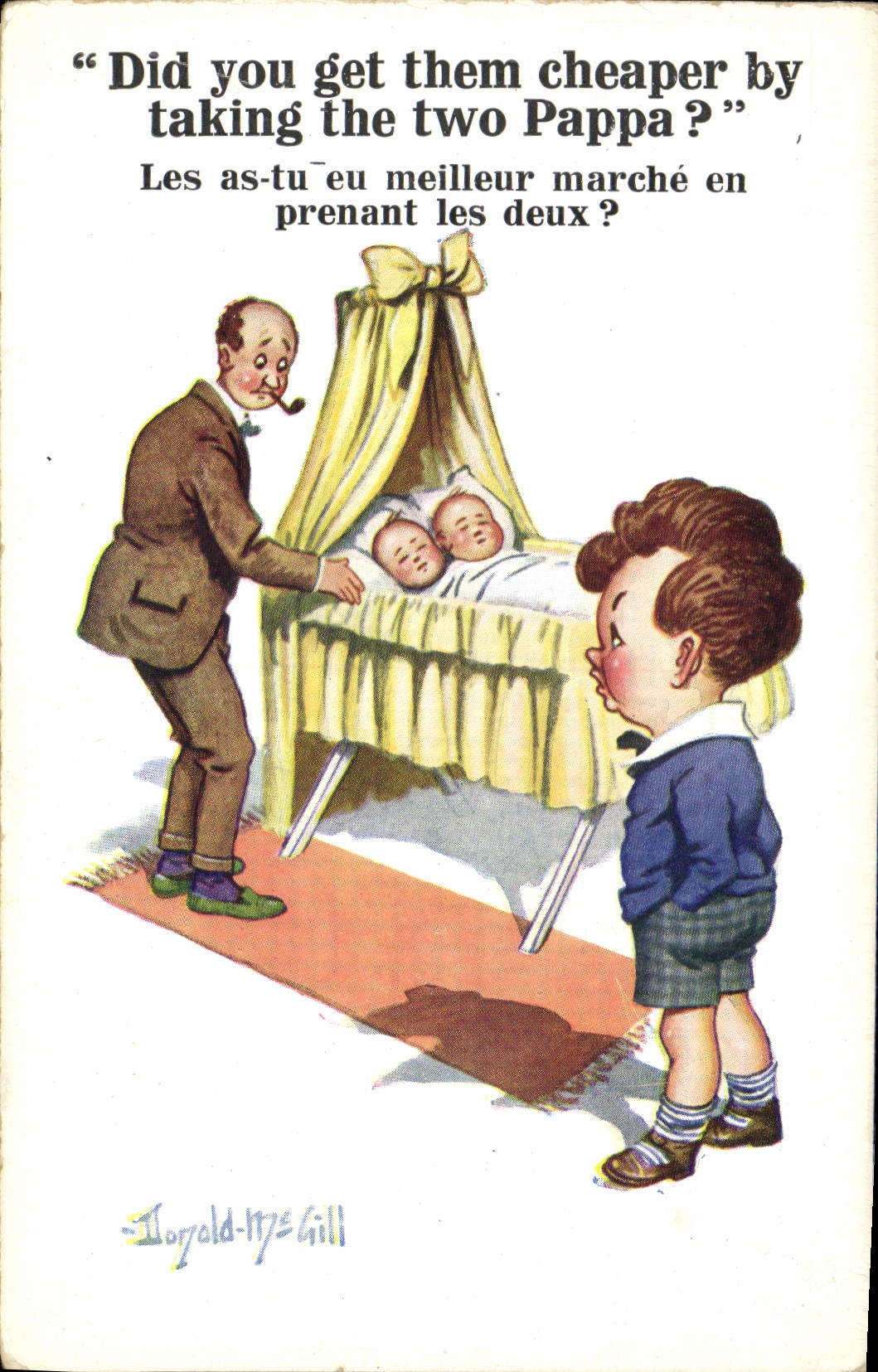 CPA Fantaisie Illustrateur Enfant Donald Mc Gill Jumeaux