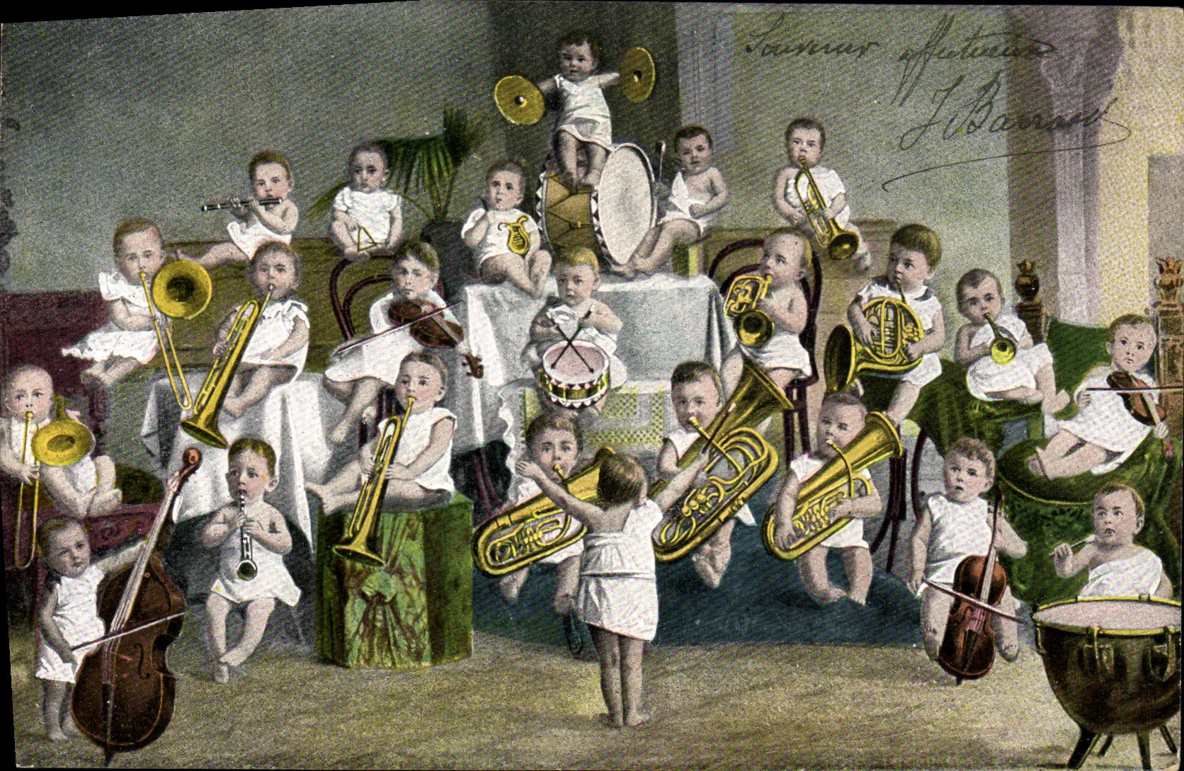 CPA Enfants Musique Cuivres 