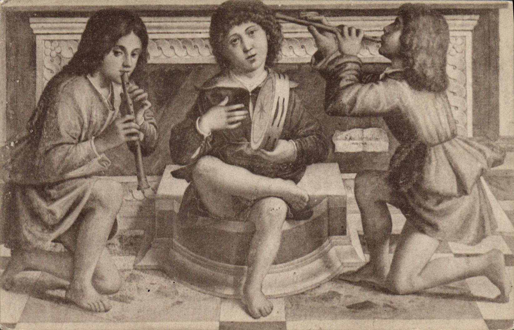 CPA Paris Musee du Louvre Concert d'enfants Ecole Venitienne 