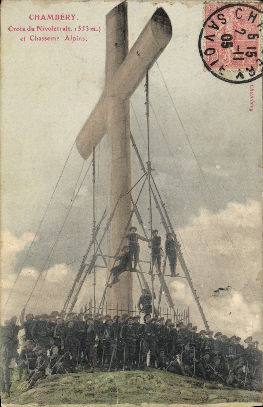 CPA Militaria Chasseurs Alpins Chambery Croix du Nivolet