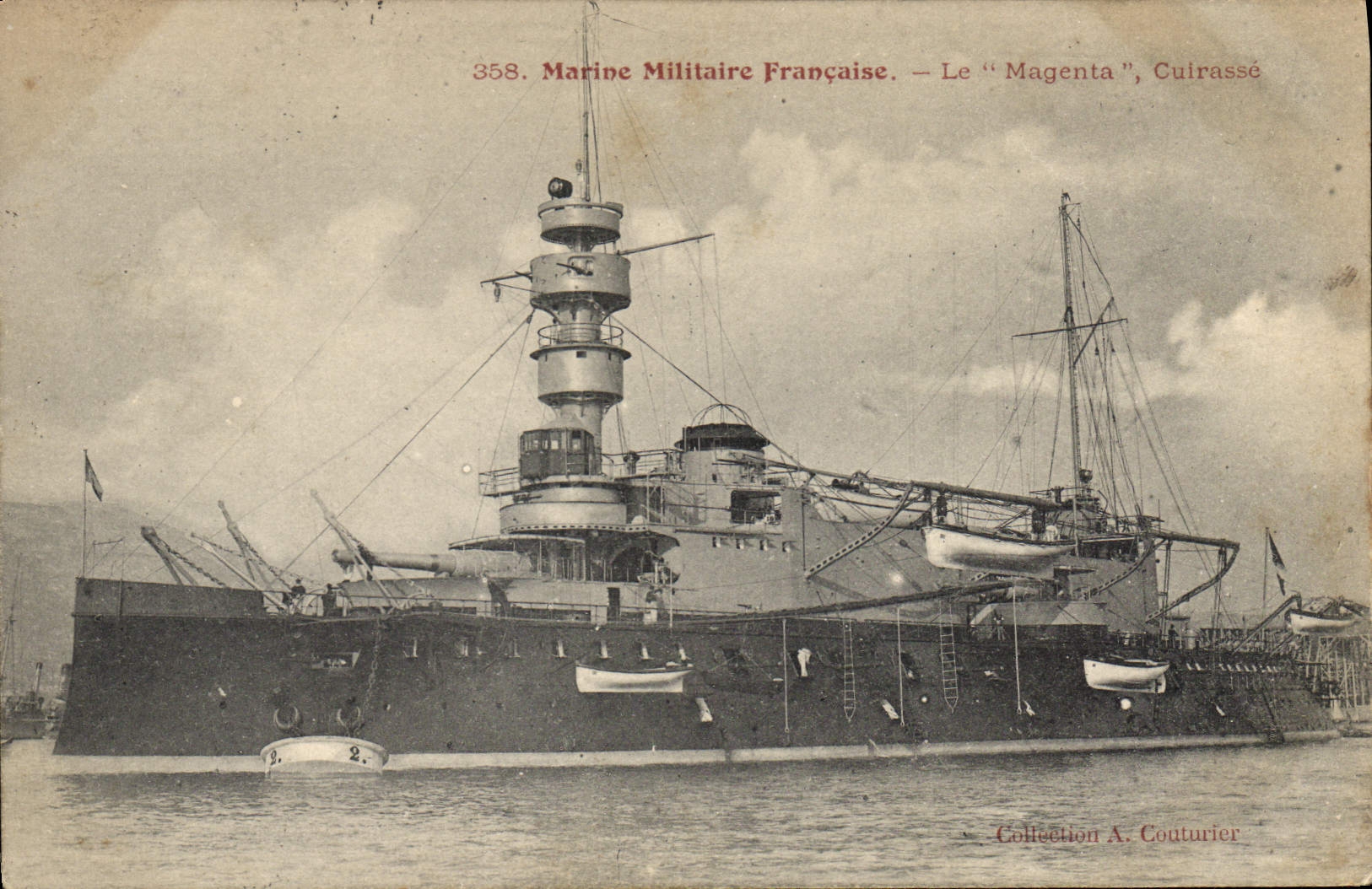 Vintage Postcard Boat the Cuiarsse Magenta