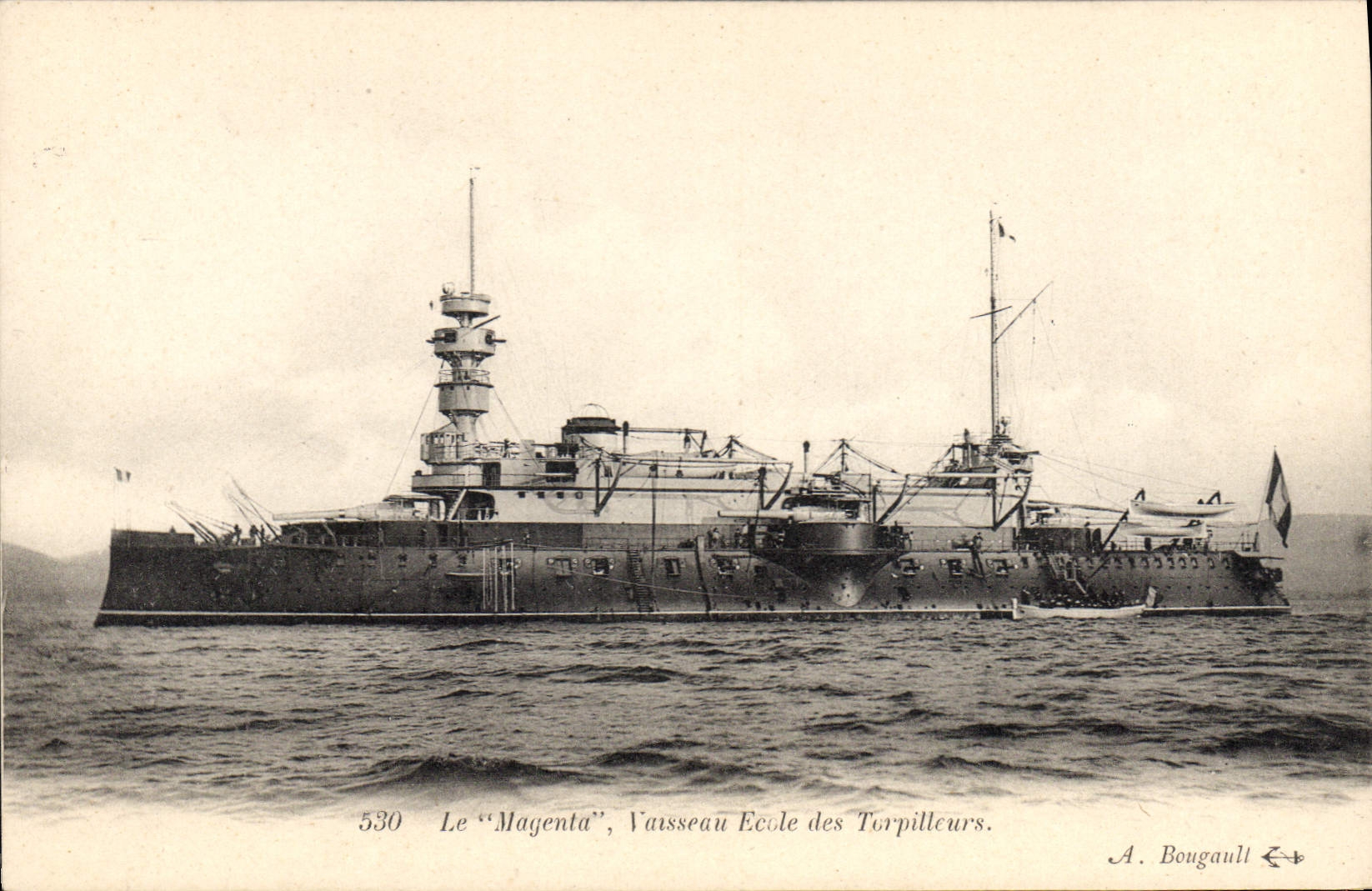 Vintage Postcard Boat the Magenta Vessel School of the destroyers