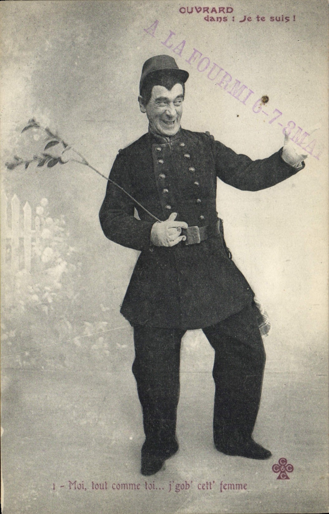 Vintage Postcard Theater Ouvrard in I am to you Militaria