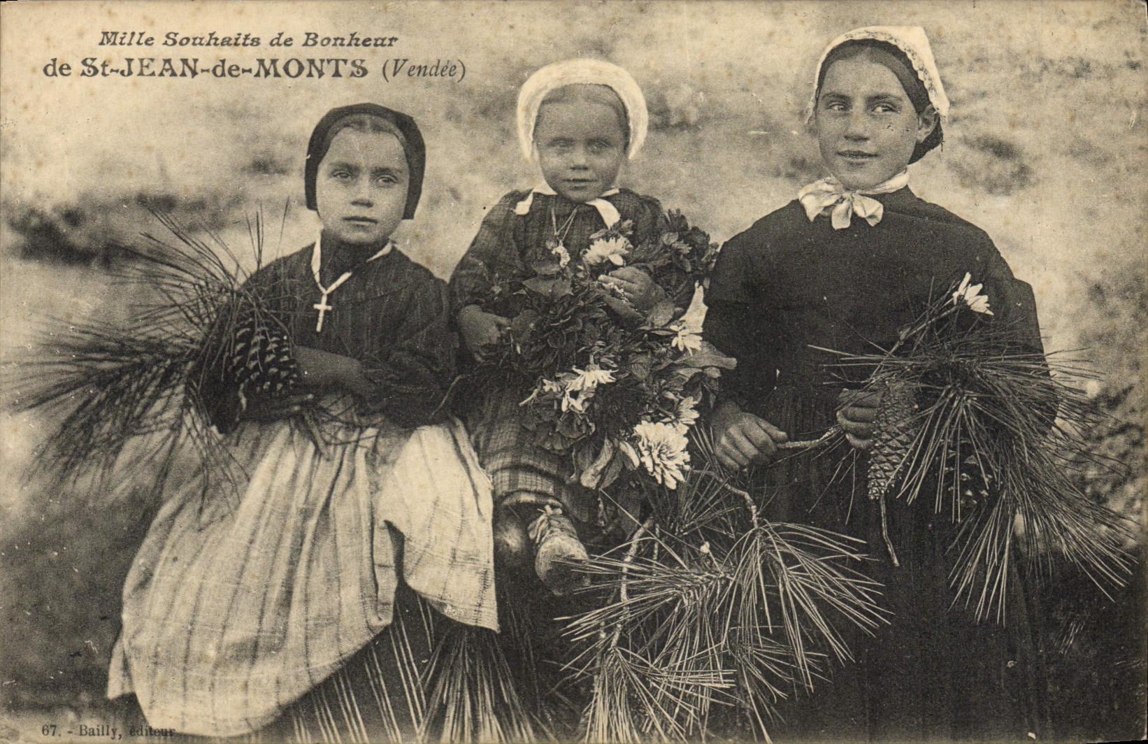 CPA Folklore St Jean de Monts Enfants