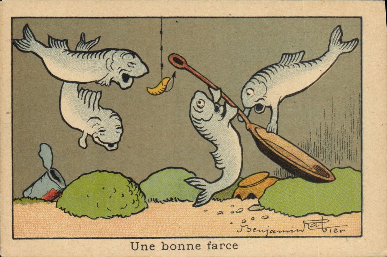 Image Benjamin Rabier a good joke Poisson