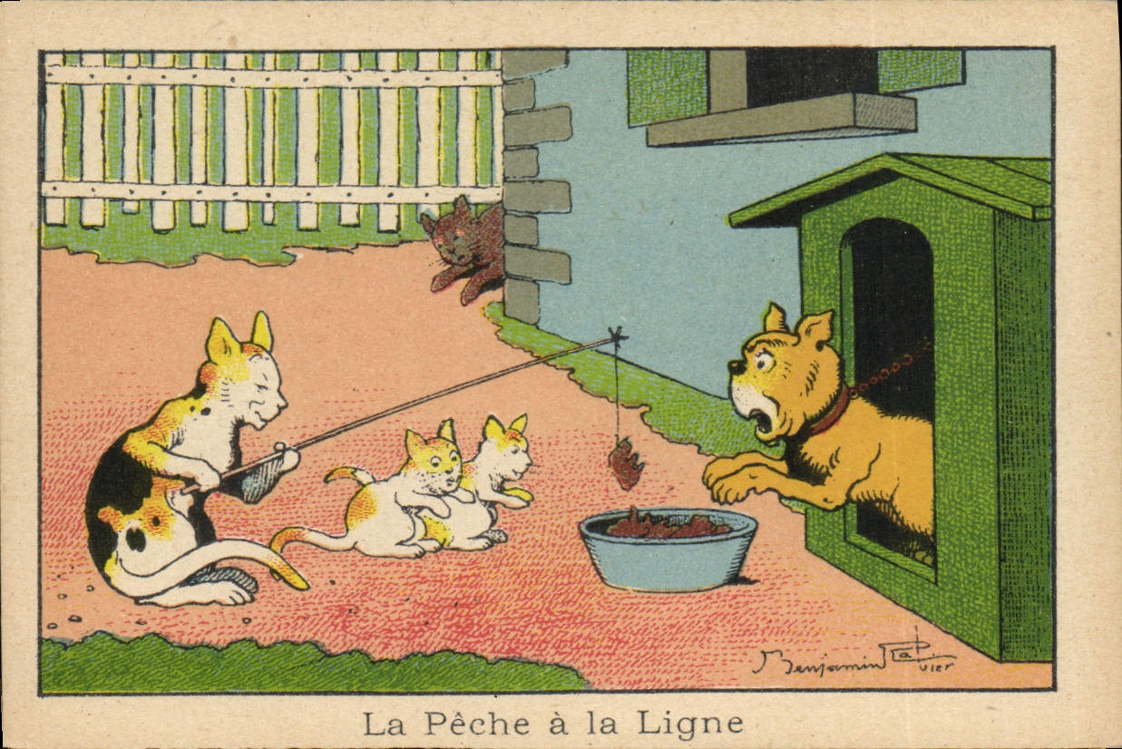 Image Benjamin Rabier It sinned has the line Chat Dog